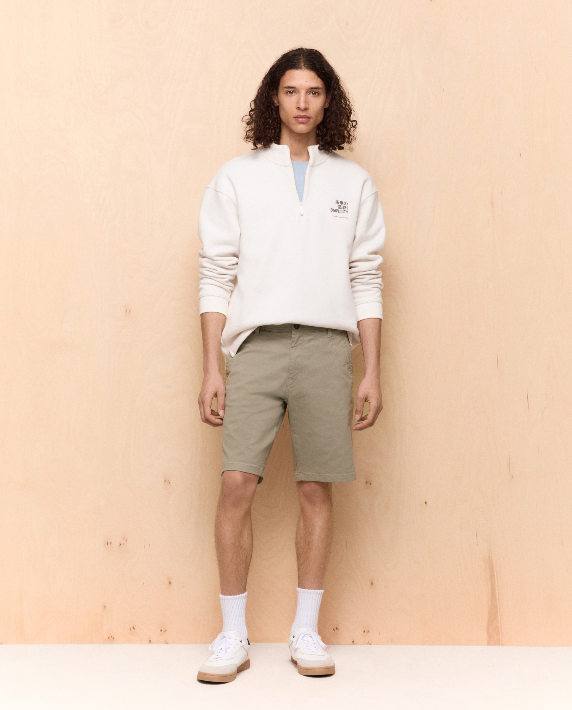 Bermudas Chino em Algodão Stretch 520 Caqui-1