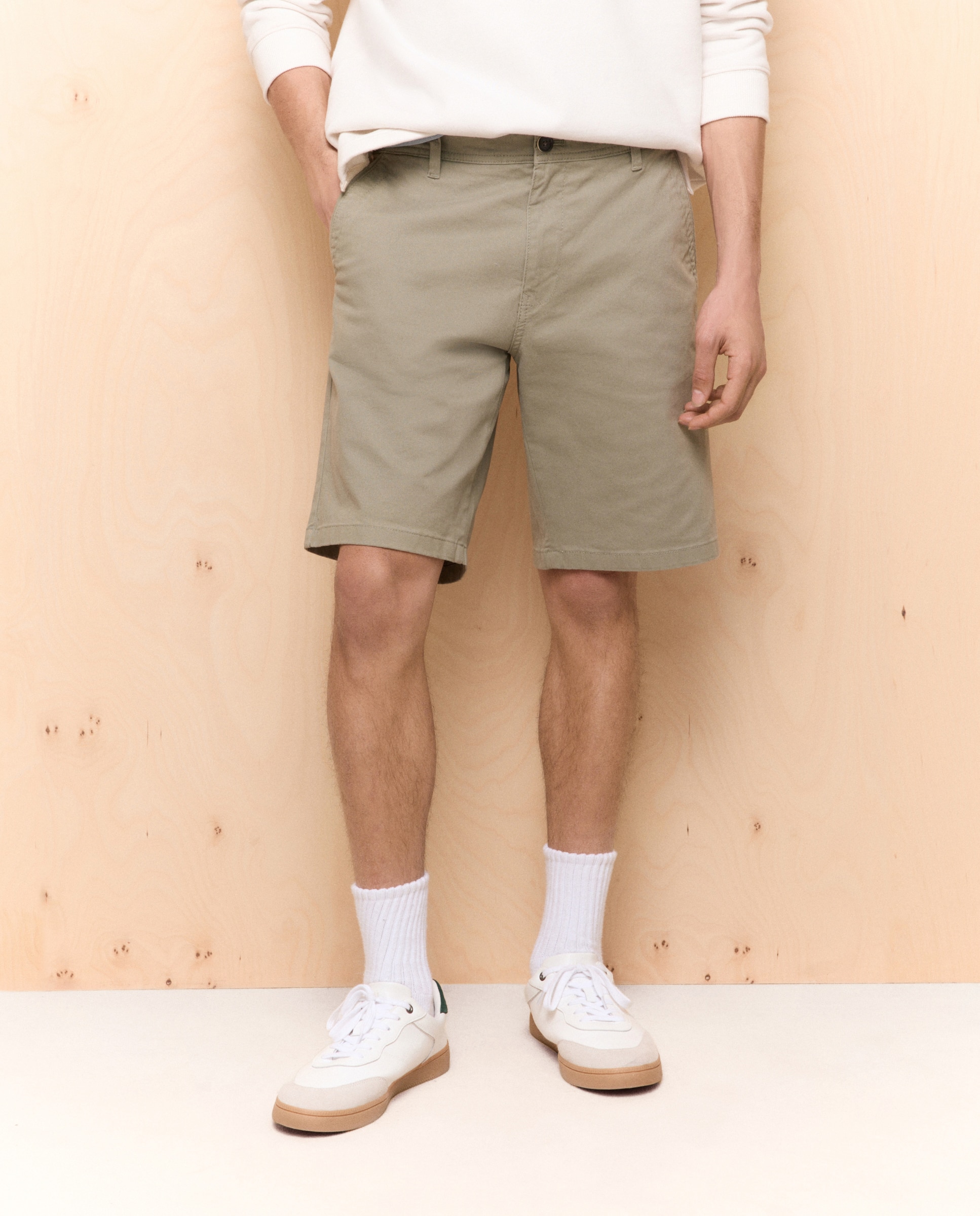 Bermudas Chino em Algodão Stretch 520 Caqui-2