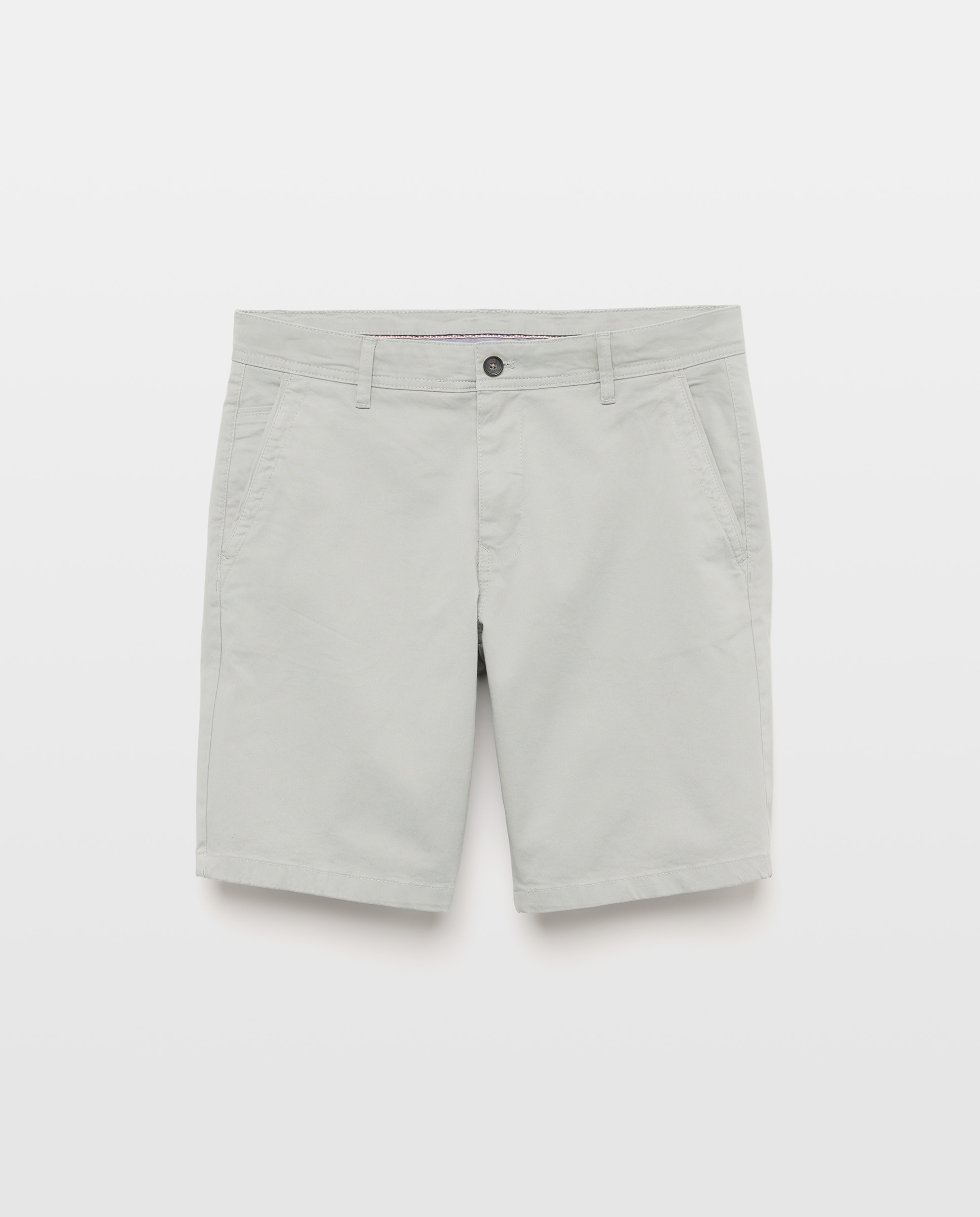 Bermudas Chino em Algodão Stretch 820 Cinzento Médio-4