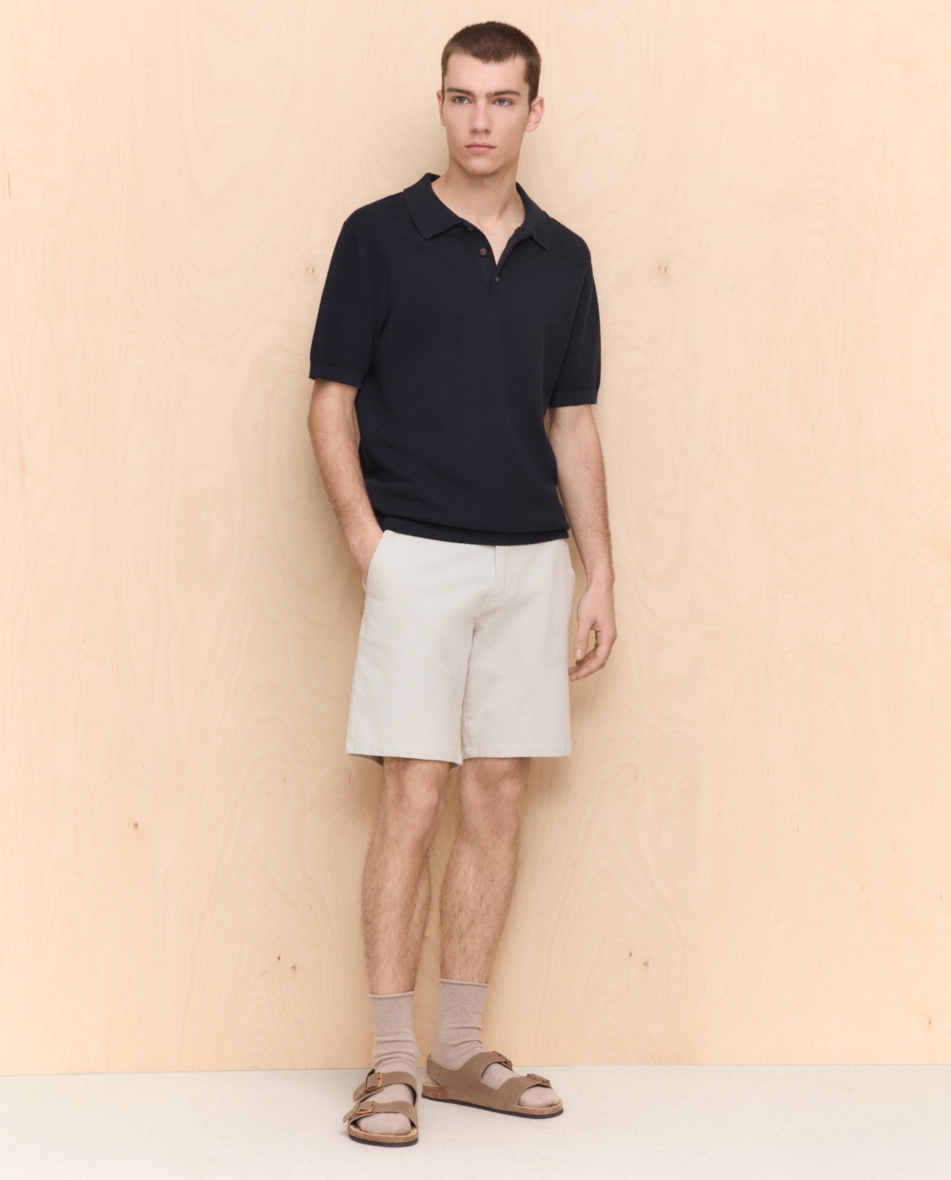 Imagen 0 de Bermuda de algodón tipo chino de hombre bi-stretch 850 Piedra