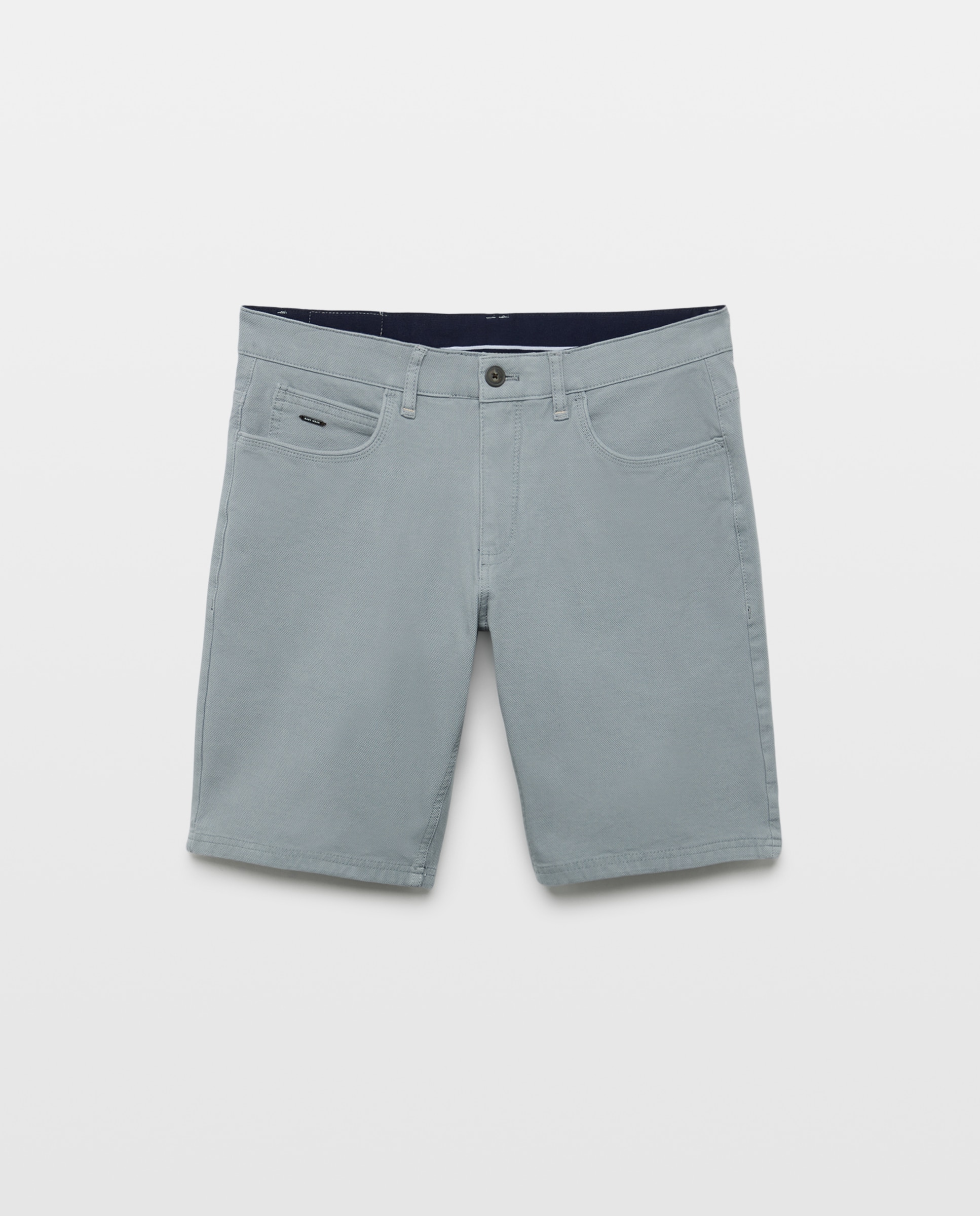 Bermudas de Algodão Bi-Stretch com Cinco Bolsos 820 Cinzento Médio-4