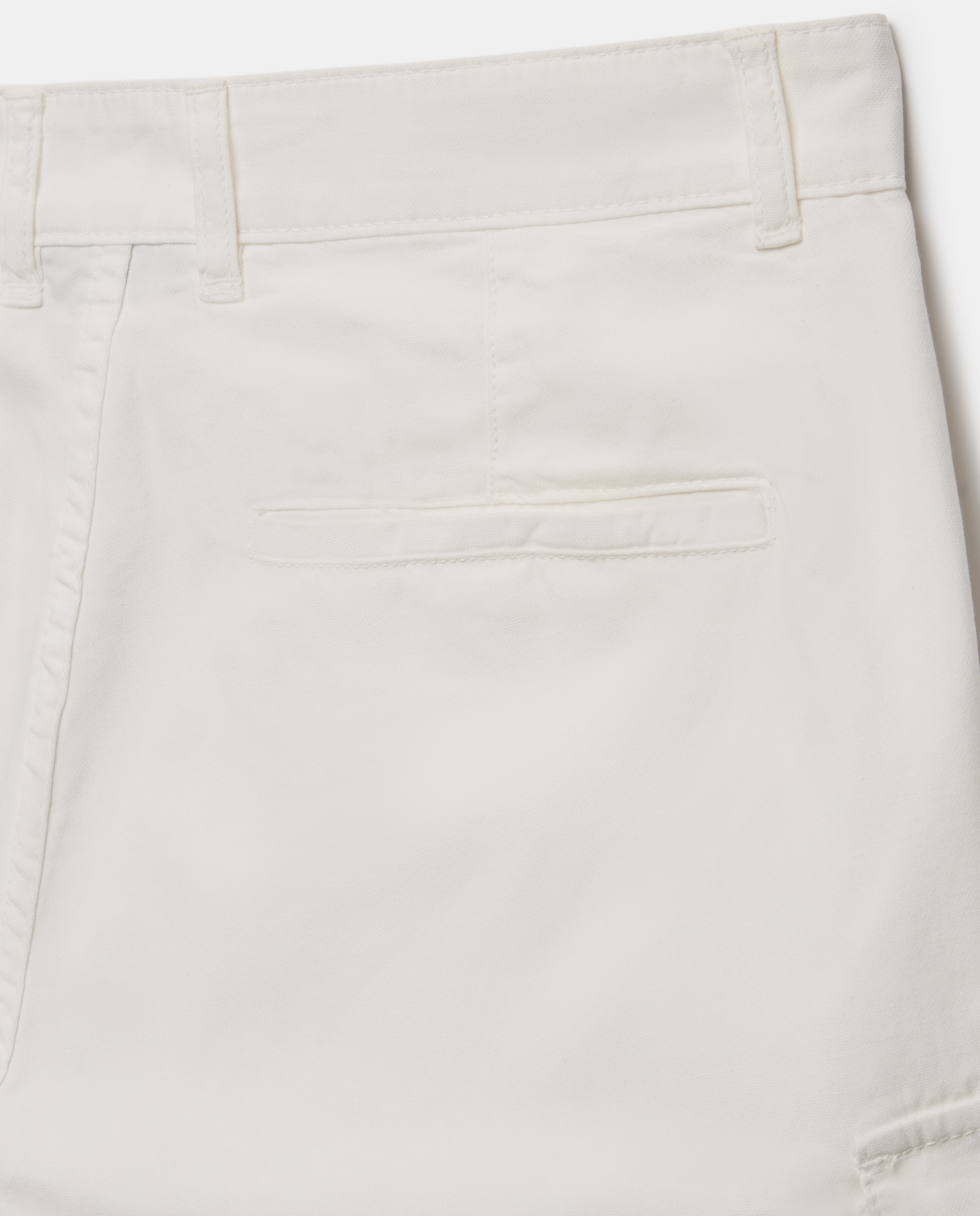 Bermuda de Algodão Linho Multibolsos Tingimento da Peça de Roupa Gelo-5