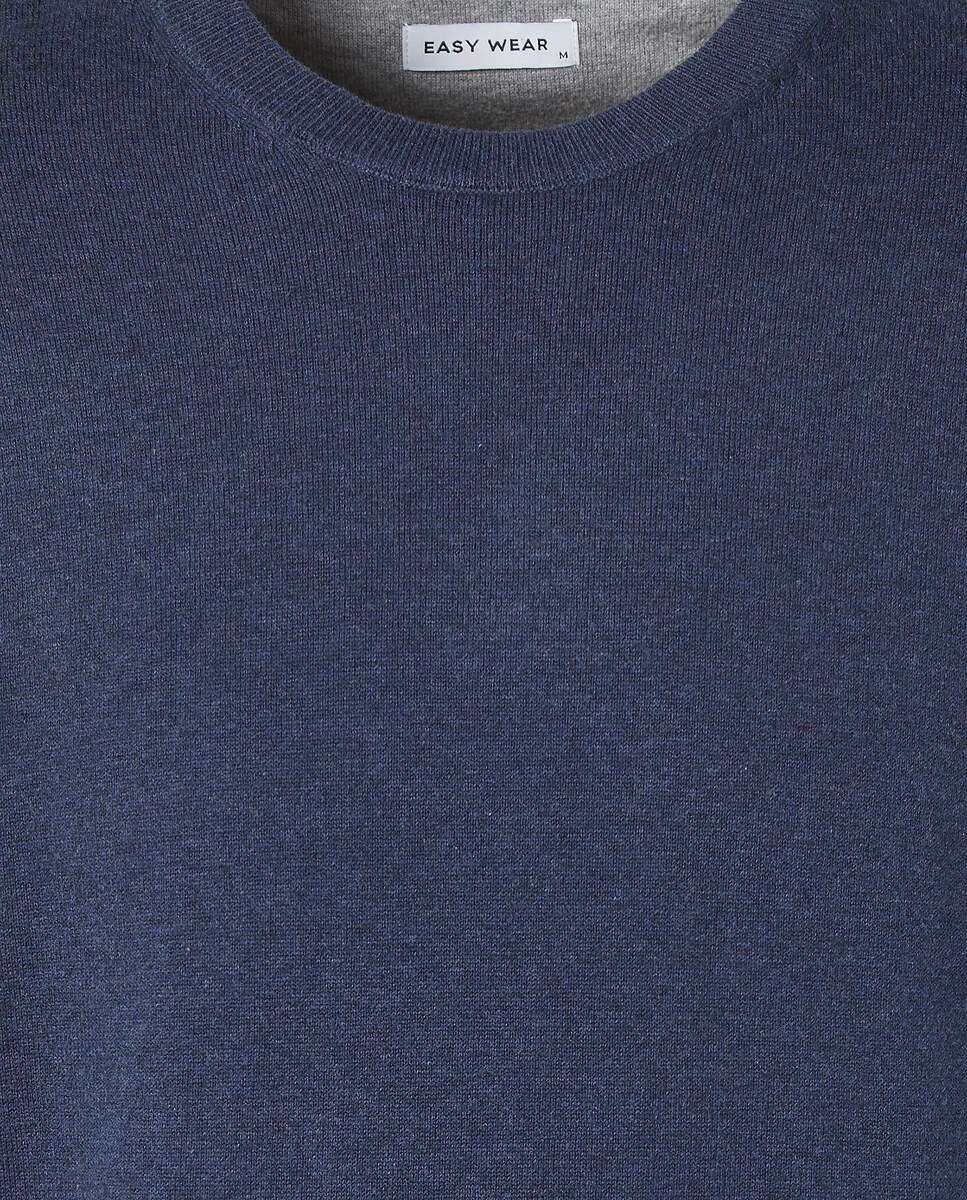Camisola de Malha Lisa Azul-índigo-5