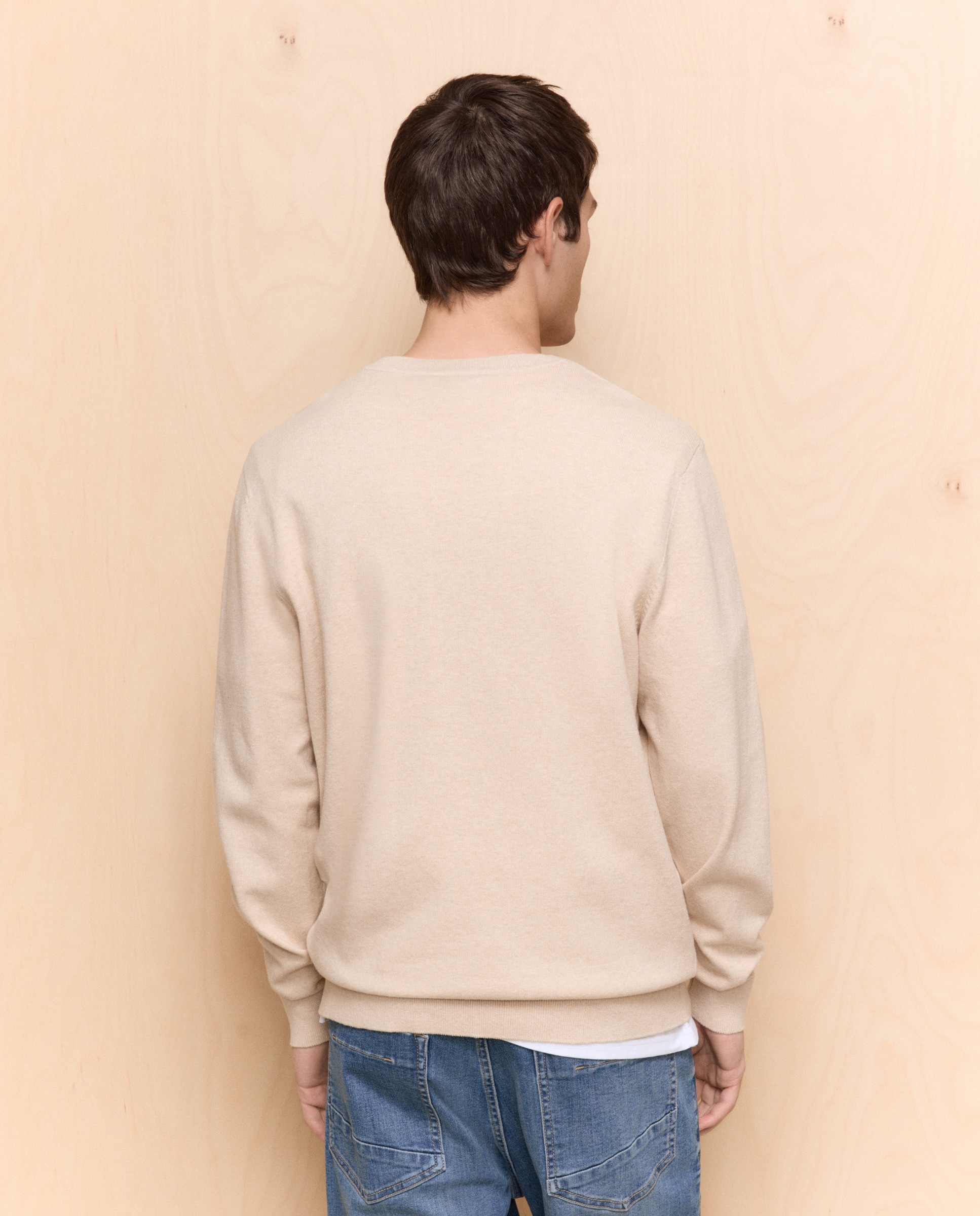 Jersey de hombre de cuello redondo - Easy Wear - Beige Beige-3