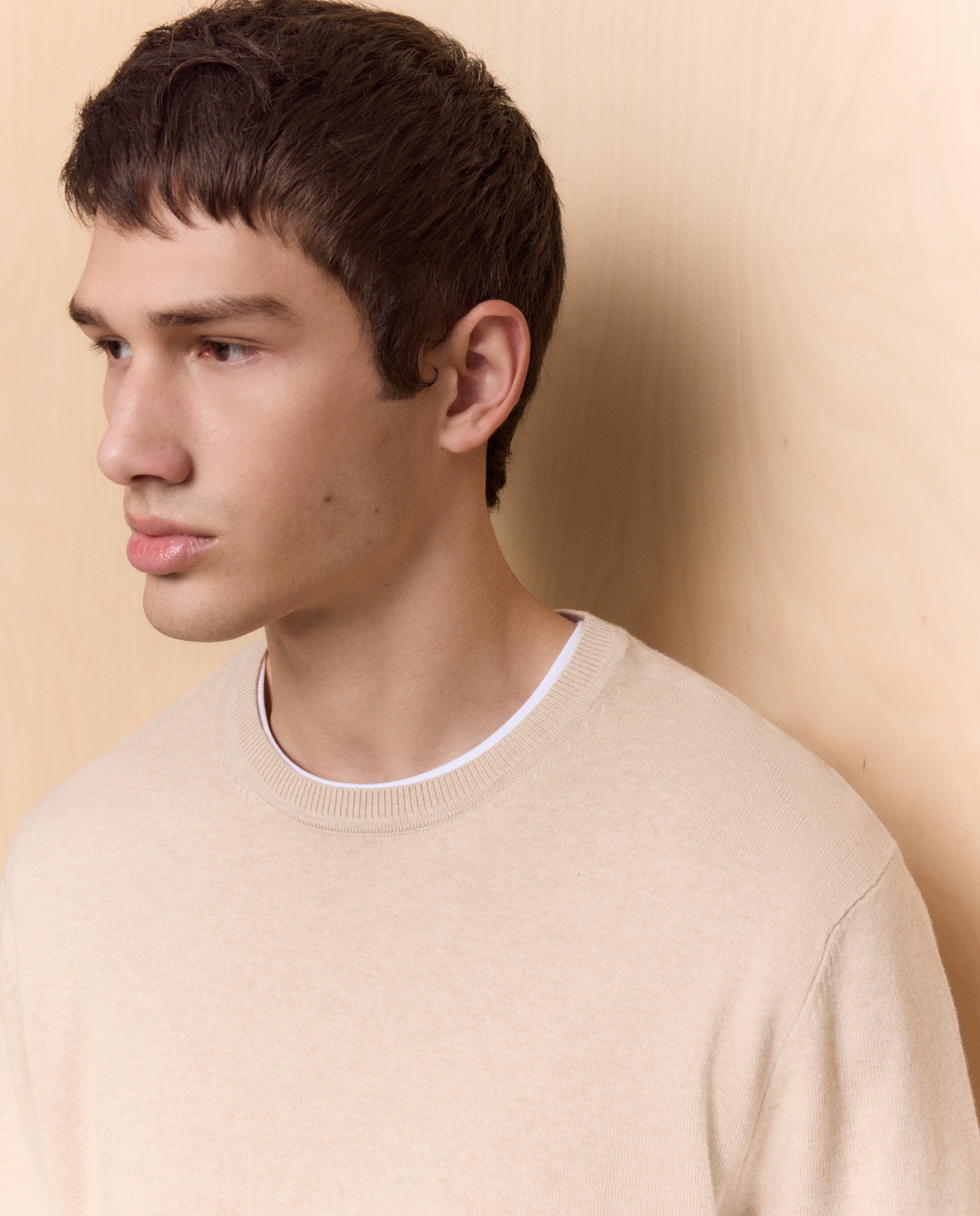 Jersey de hombre de cuello redondo - Easy Wear - Beige Beige-4