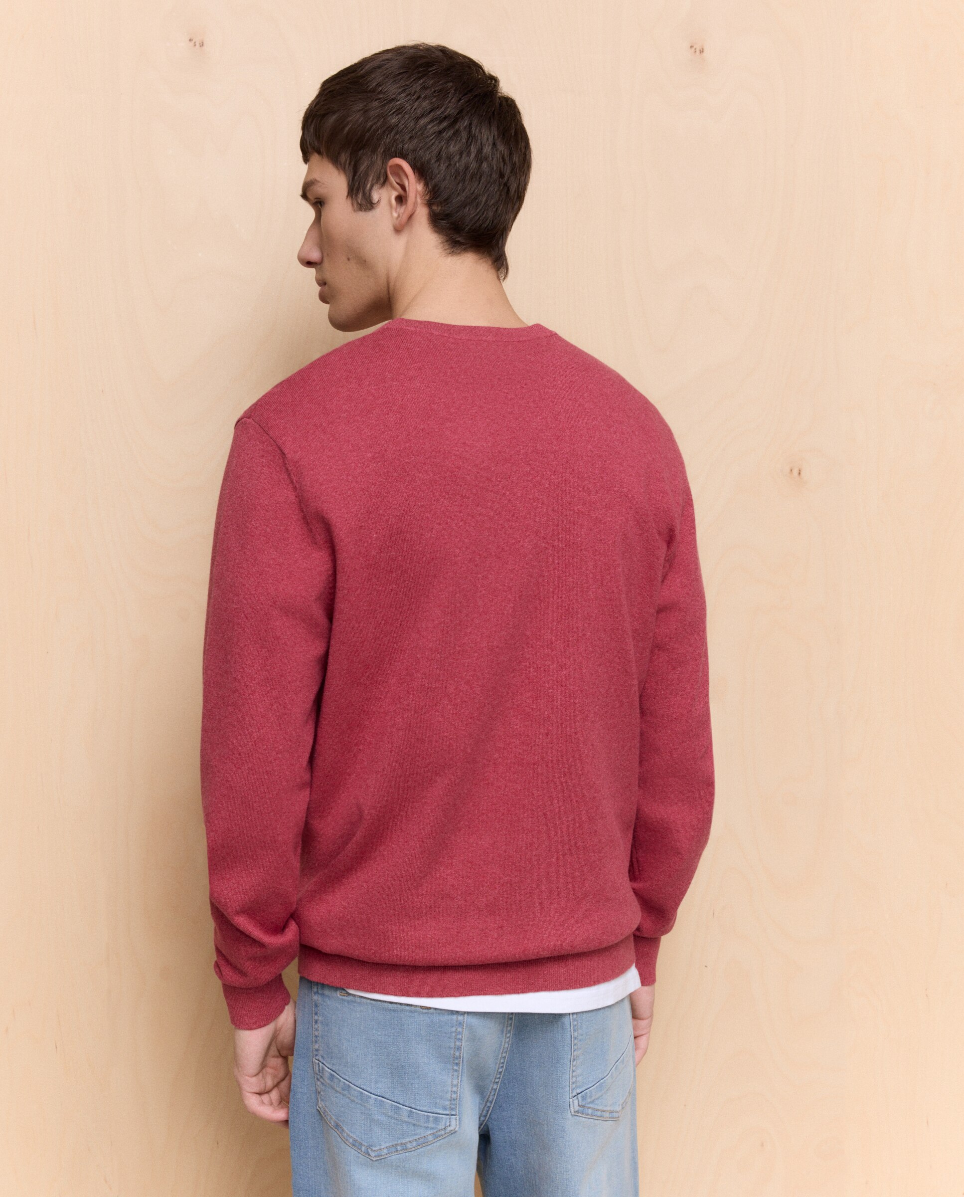 Camisola de Malha com Decote Redondo Cereja-3