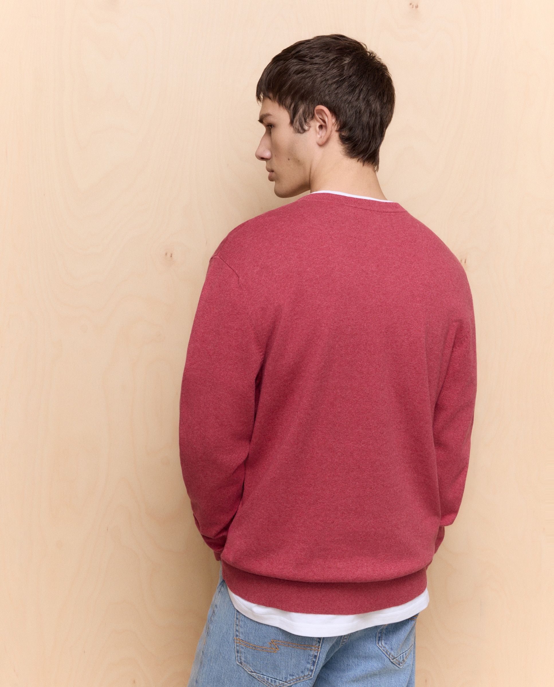 Camisola de Malha com Decote em Bico Cereja-3