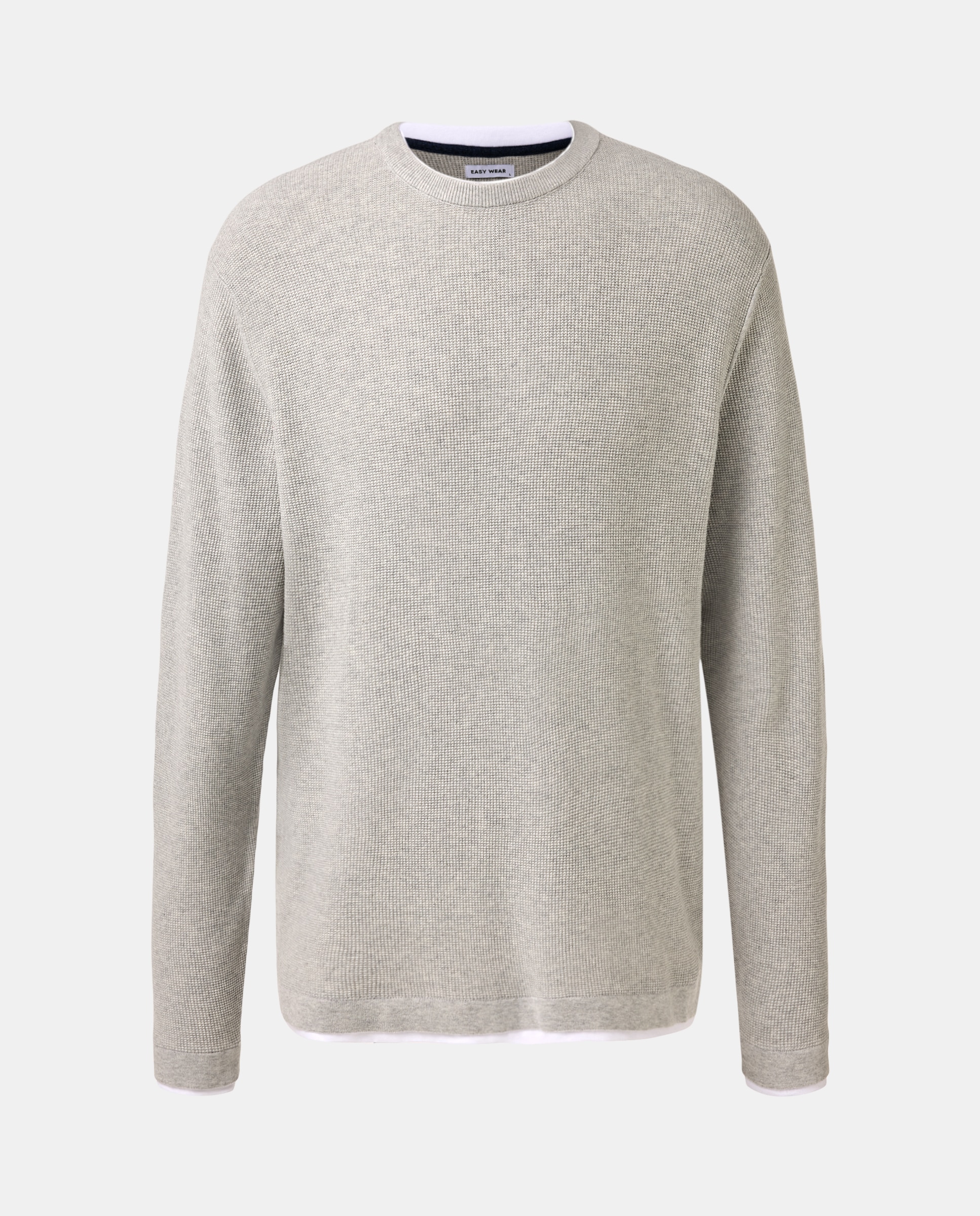 Camisola de Malha com Estrutura Cinzento-claro-5