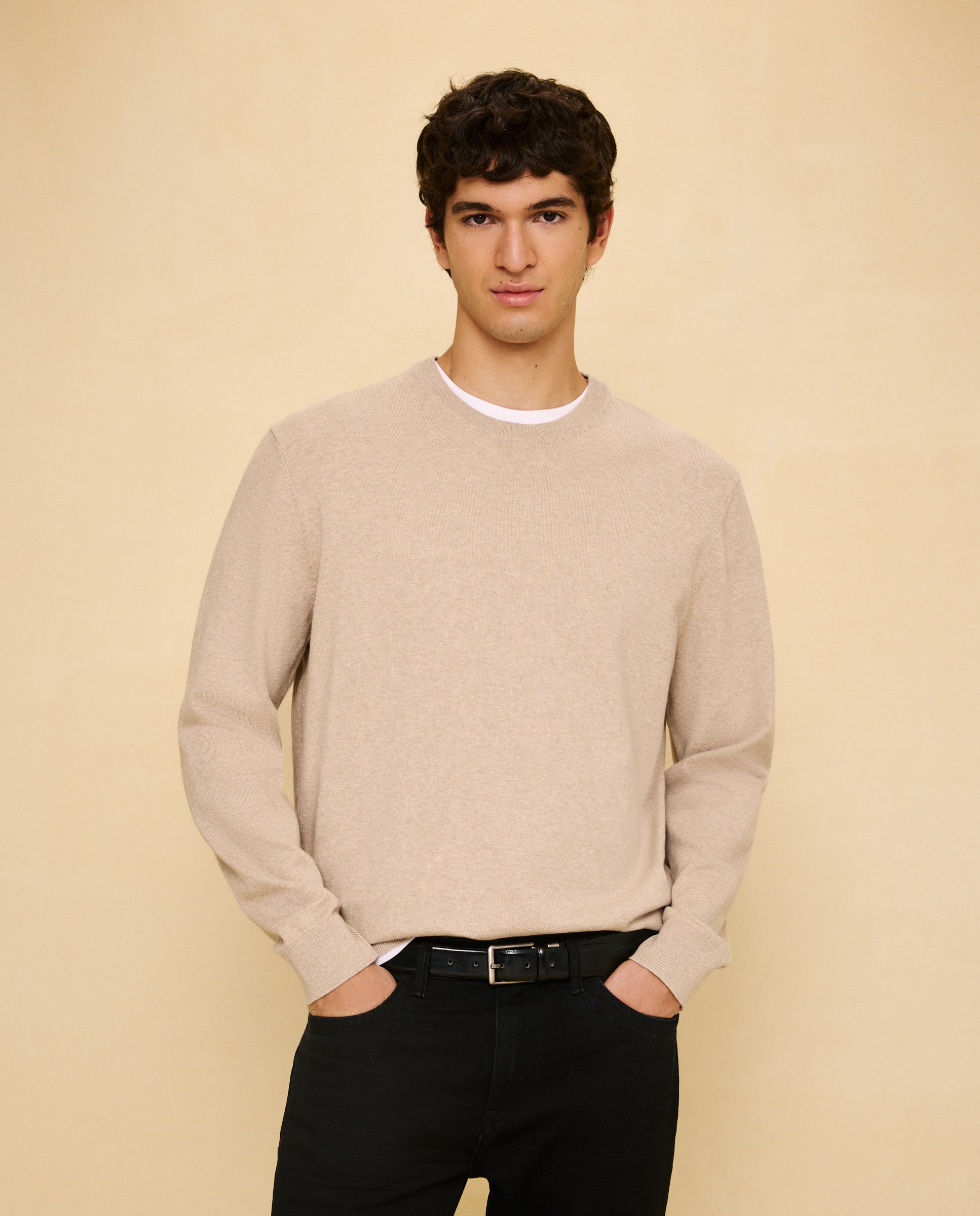 Jersey liso cuello redondo de hombre - Easy Wear - 850 Piedra 850 Piedra-1