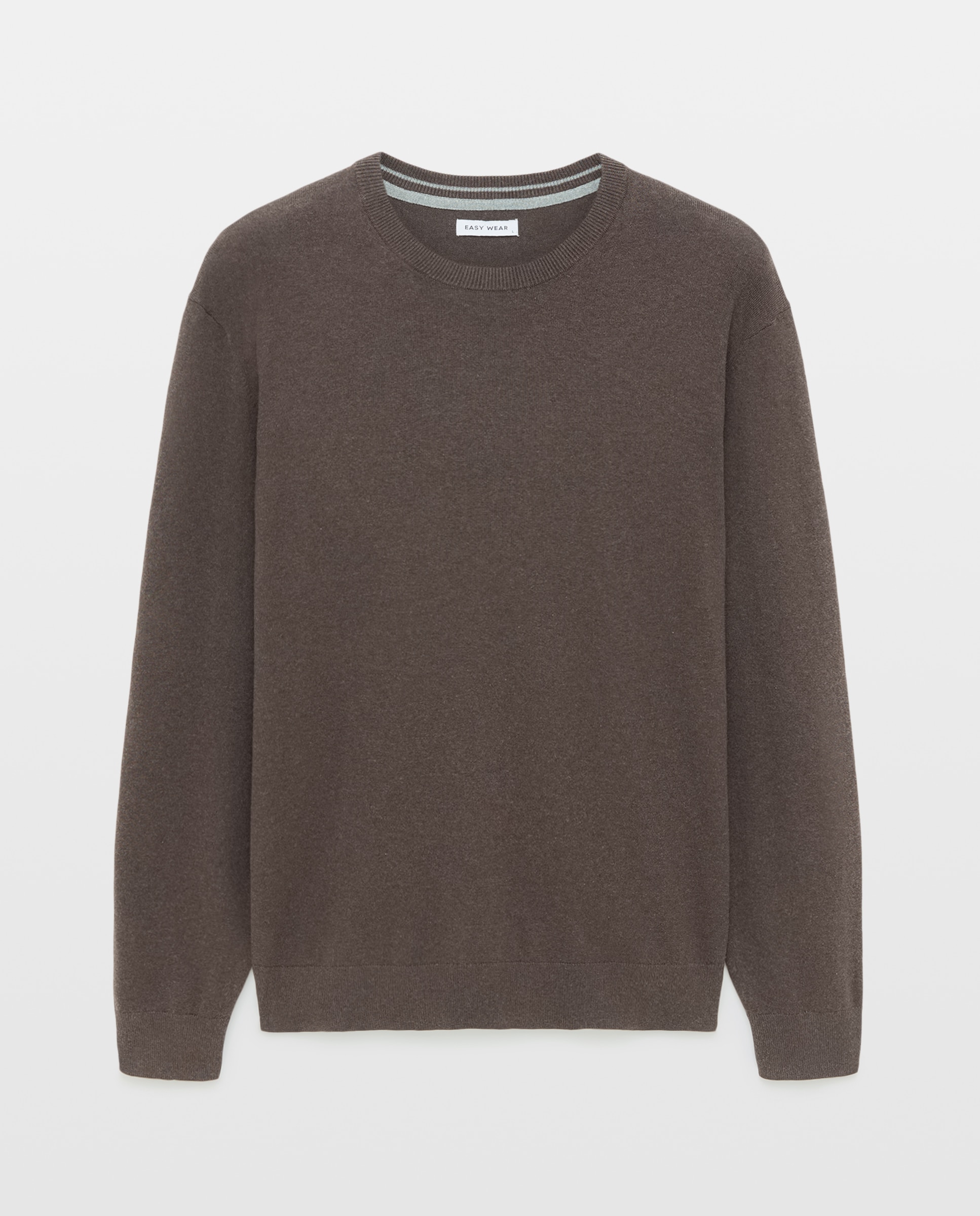 Jersey liso cuello redondo de hombre - Easy Wear - Marrón Marrón-4