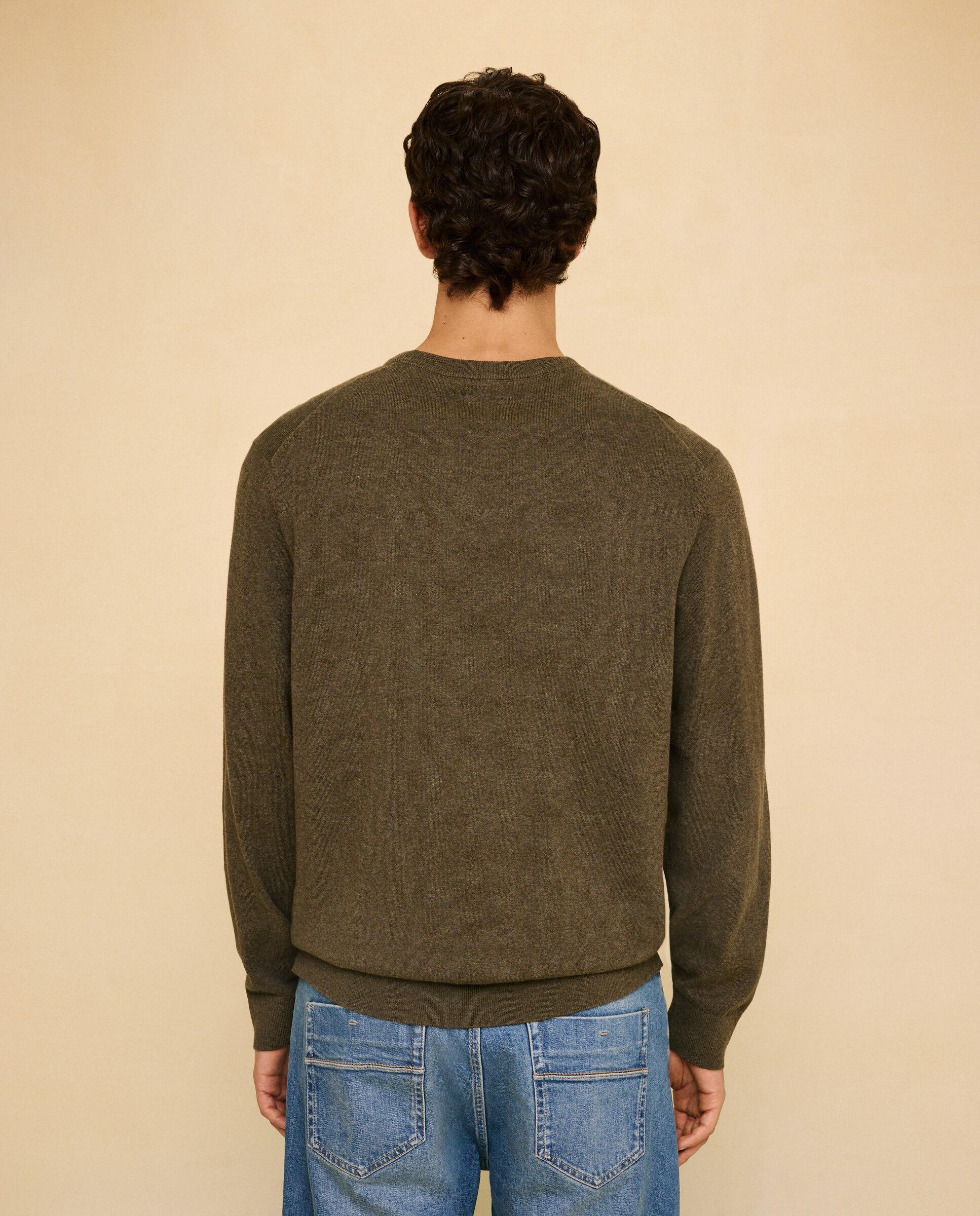 Jersey liso cuello redondo de hombre - Easy Wear - 580 Musgo 580 Musgo-3