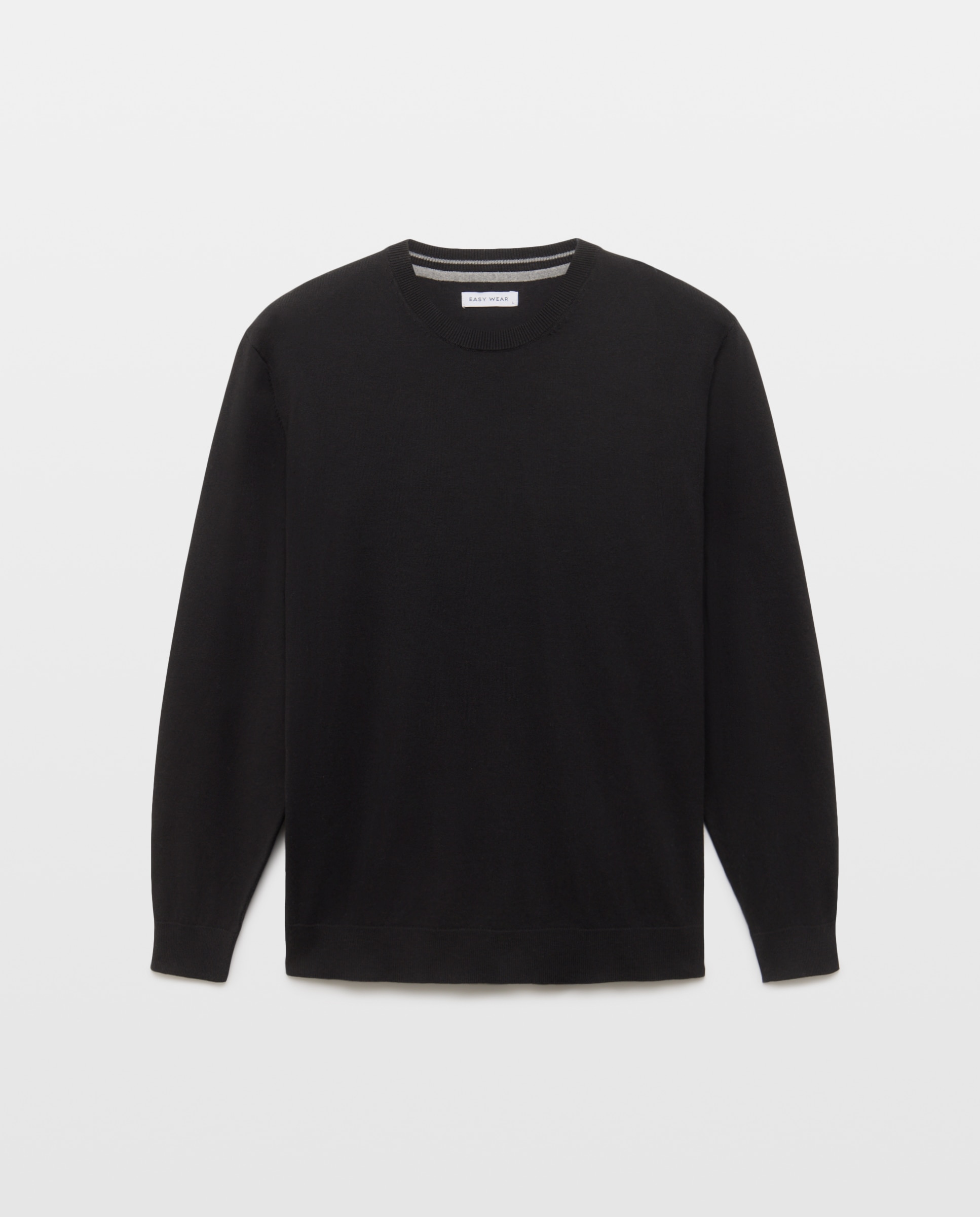 Jersey liso cuello redondo de hombre - Easy Wear - Negro Negro-4
