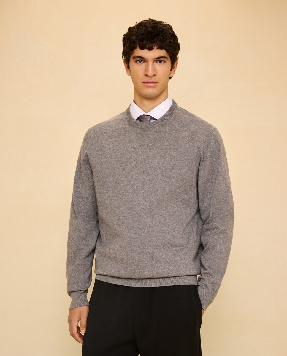 Imagen 0 de Jersey liso cuello redondo de hombre 520 Kaki