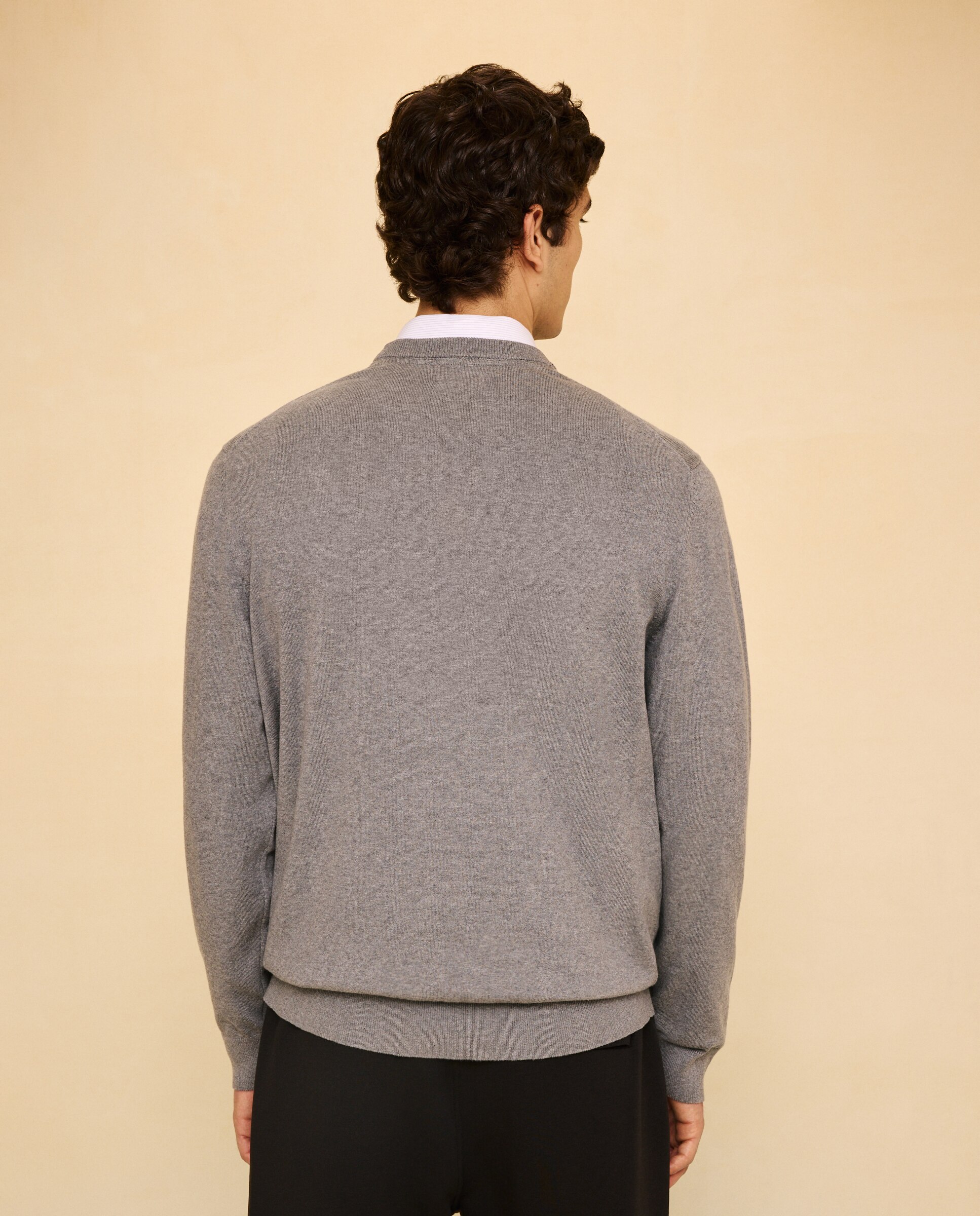 Jersey liso cuello redondo de hombre - Easy Wear - Gris claro Gris claro-3