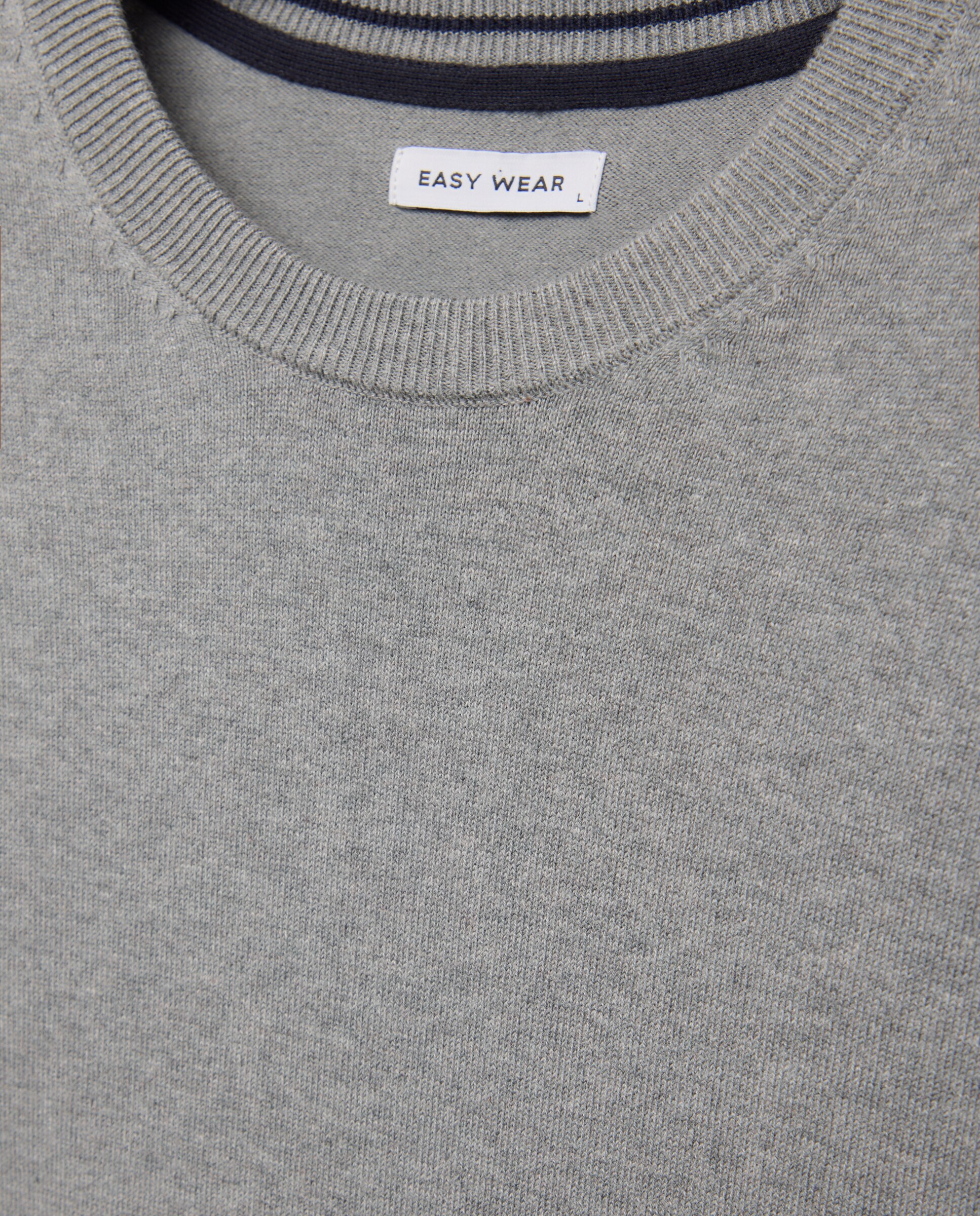 Jersey liso cuello redondo de hombre - Easy Wear - Gris claro Gris claro-5