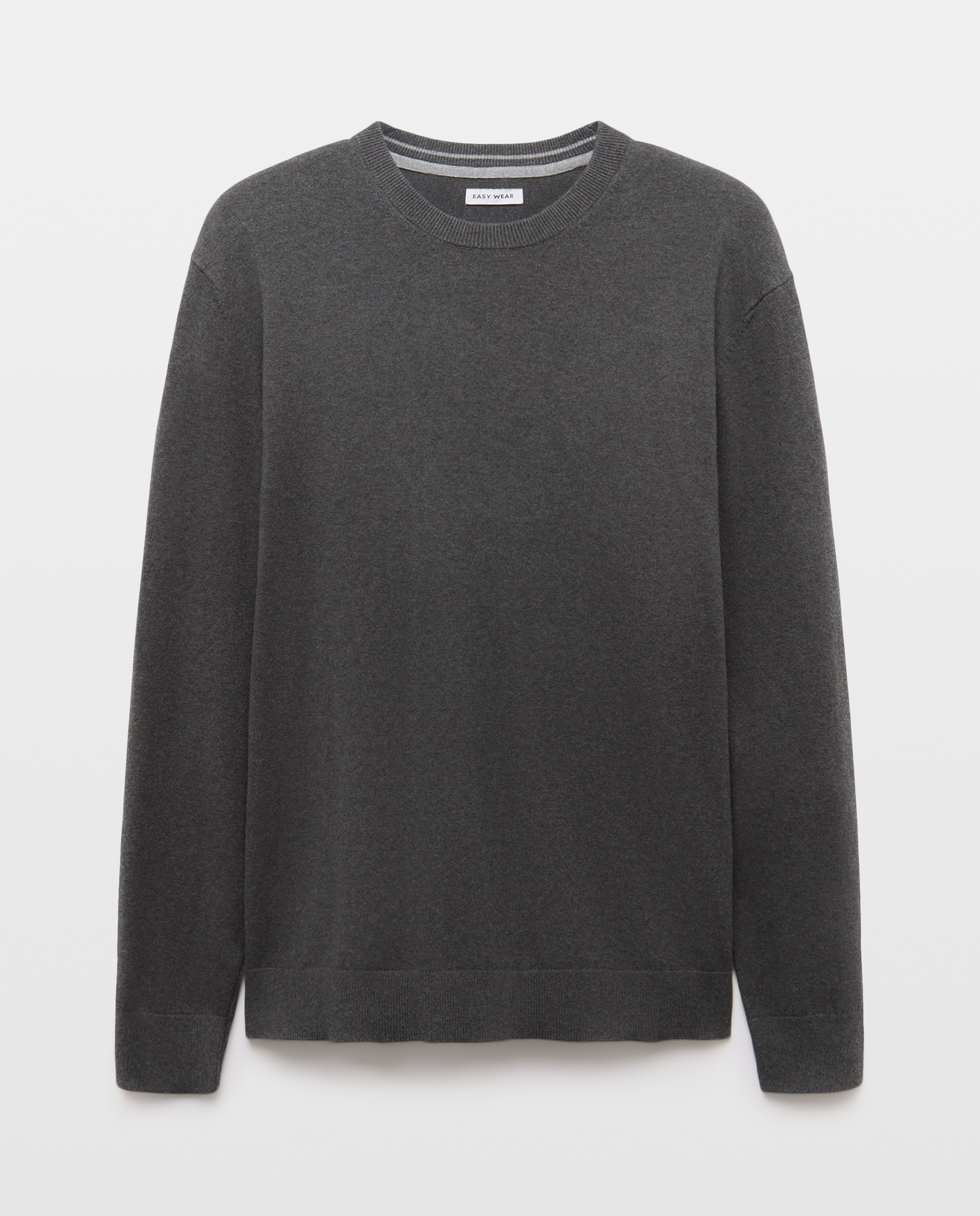 Jersey liso cuello redondo de hombre - Easy Wear - Gris oscuro Gris oscuro-4