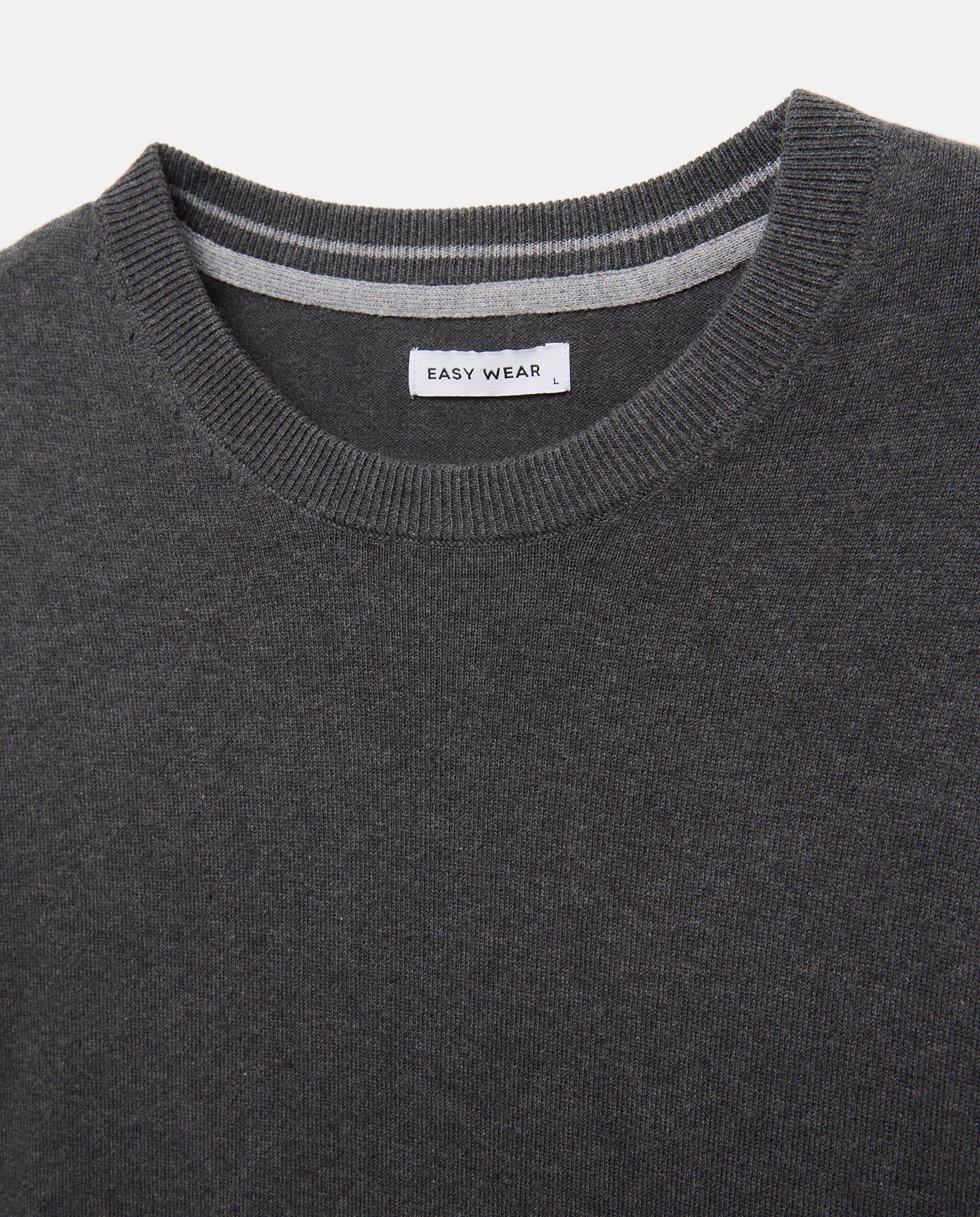 Jersey liso cuello redondo de hombre - Easy Wear - Gris oscuro Gris oscuro-5