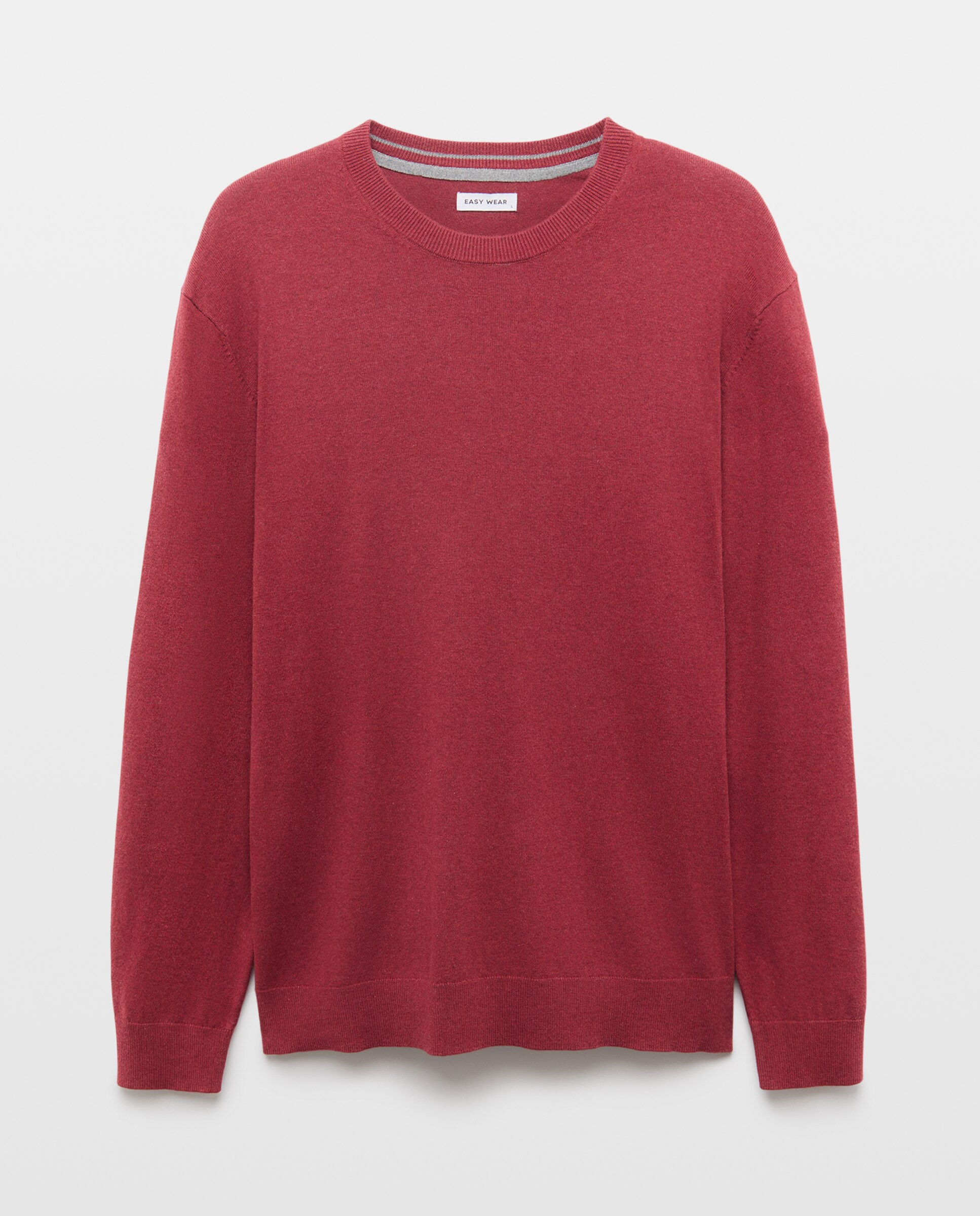 Jersey liso cuello redondo de hombre - Easy Wear - Burdeos Burdeos-4