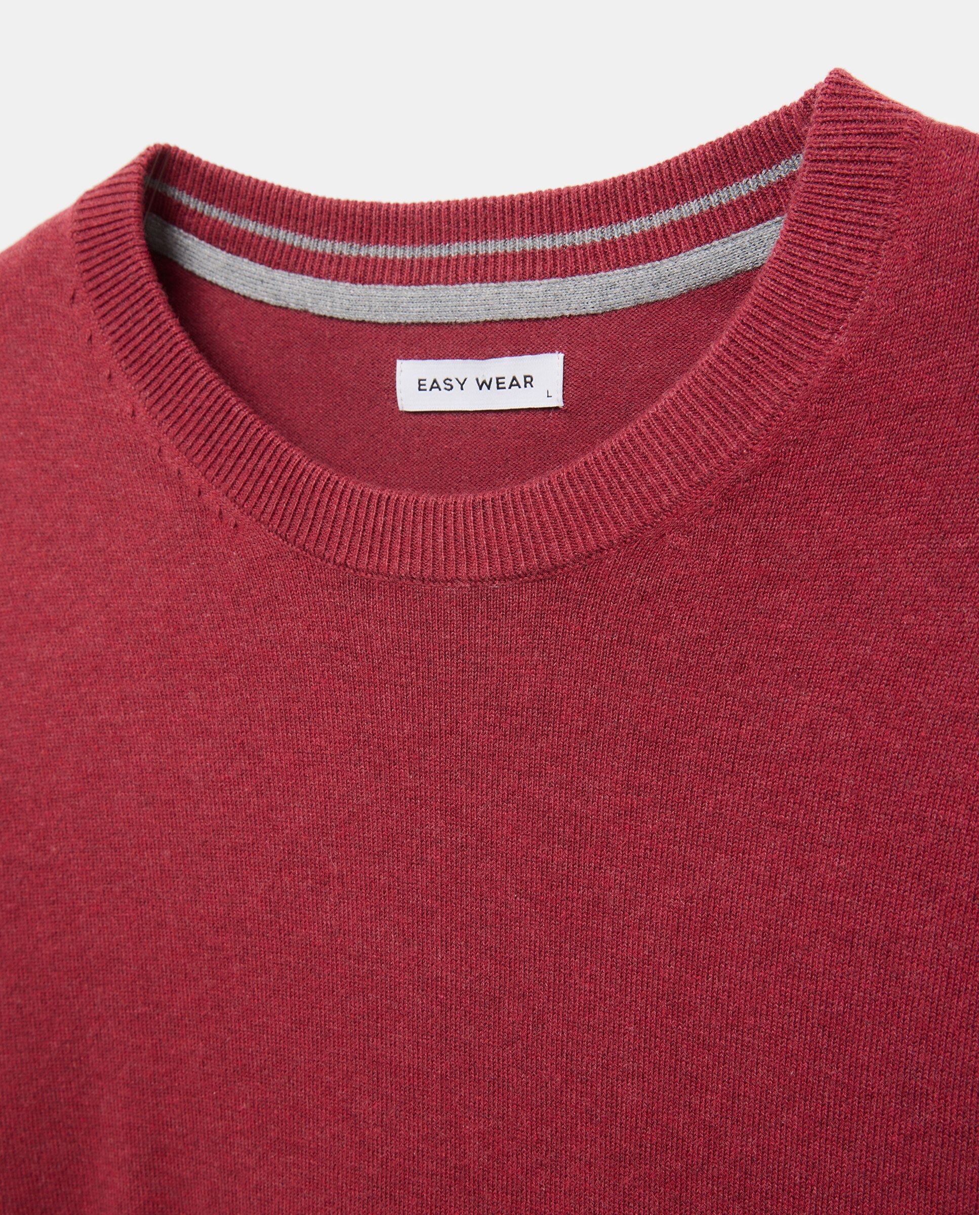 Jersey liso cuello redondo de hombre - Easy Wear - Burdeos Burdeos-5