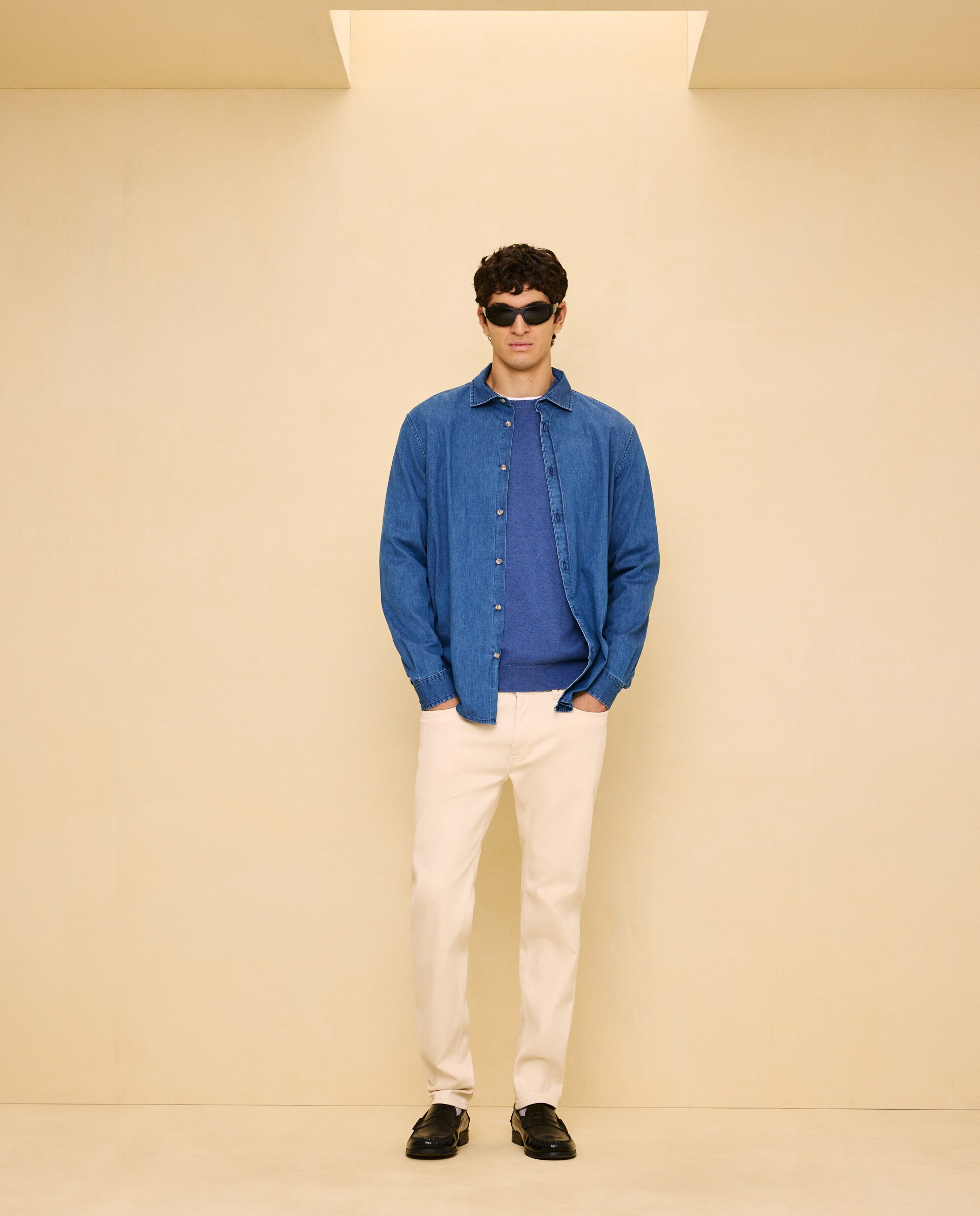Jersey liso cuello redondo de hombre - Easy Wear - 410 Azul claro 410 Azul claro-2