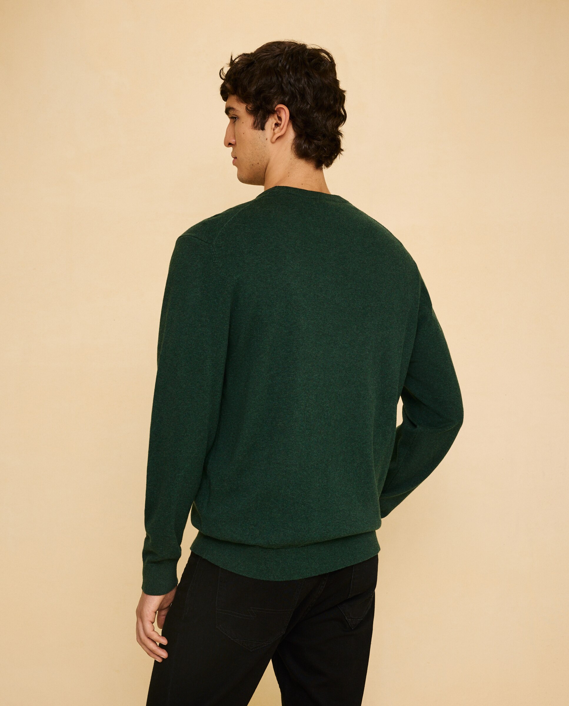 Jersey liso cuello redondo de hombre - Easy Wear - Verde Verde-3