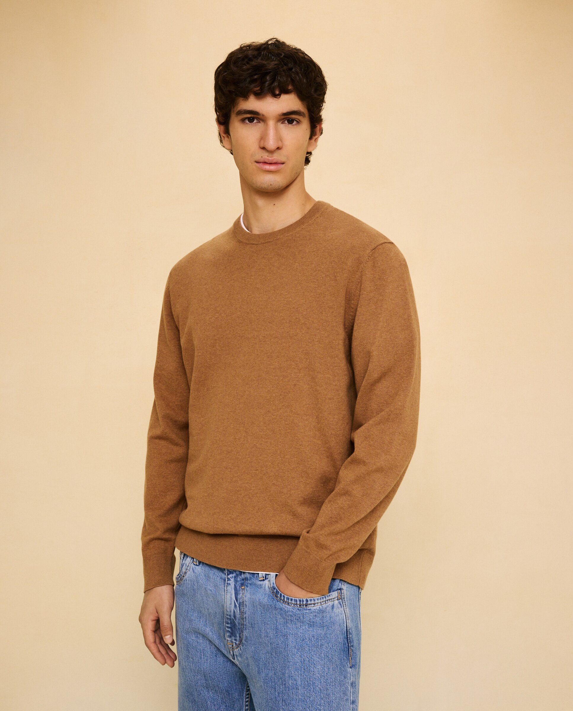 Jersey liso cuello redondo de hombre - Easy Wear - 730 Camel 730 Camel-2
