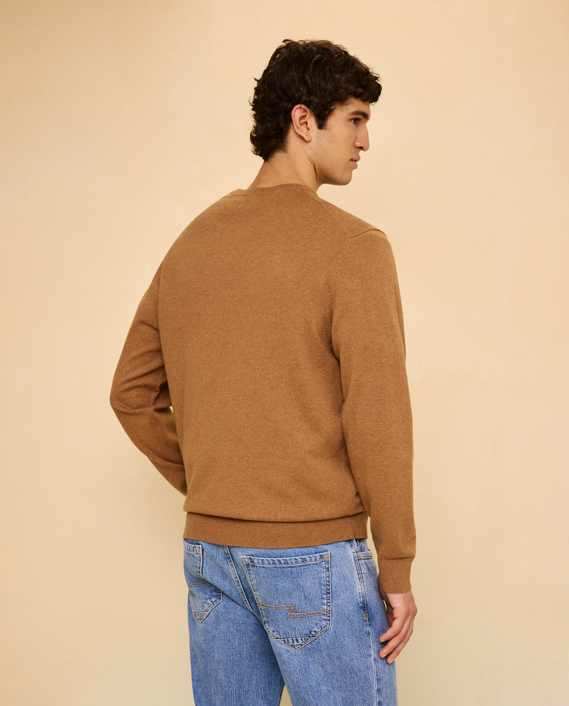 Jersey liso cuello redondo de hombre - Easy Wear - 730 Camel 730 Camel-3