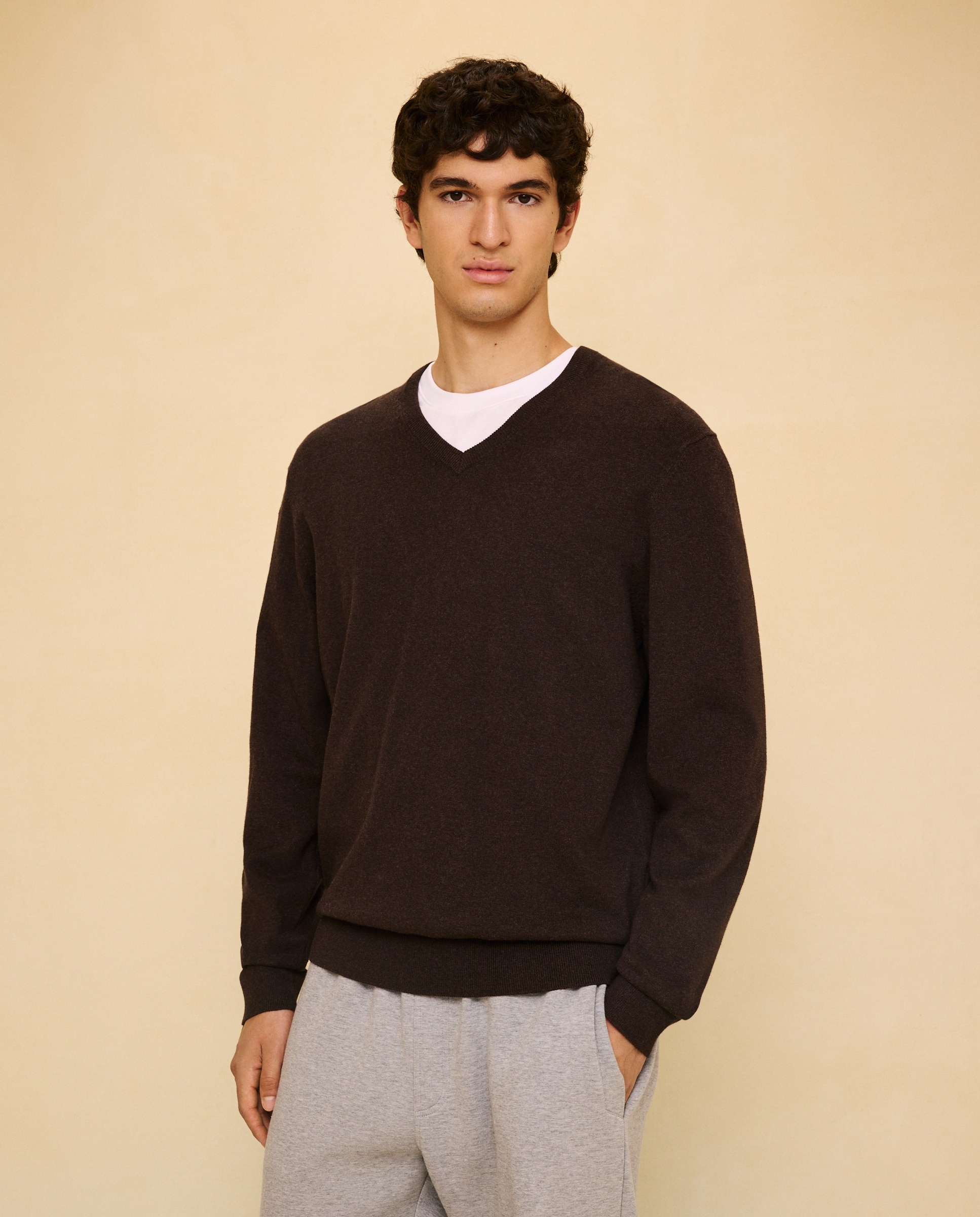 Jersey liso de hombre - Easy Wear - Marrón Marrón-2