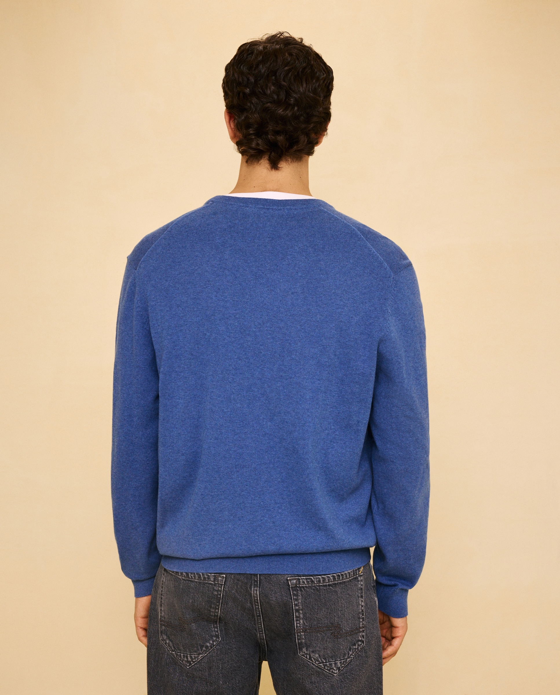 Camisola de Malha Lisa 410 Azul Claro-3