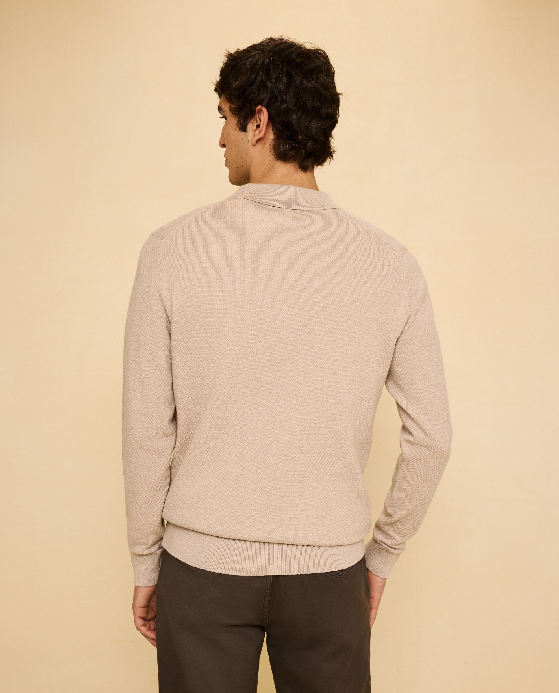 Jersey cuello polo de manga larga de hombre - Easy Wear - 850 Piedra 850 Piedra-3