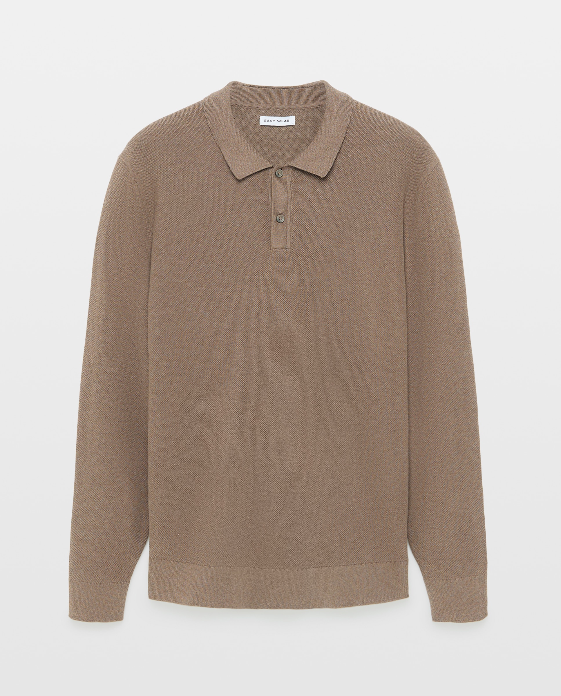 Jersey cuello polo de manga larga de hombre - Easy Wear - Chocolate Chocolate-4