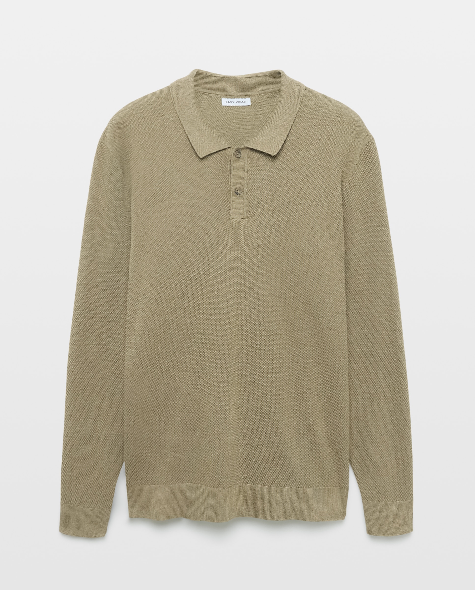 Jersey cuello polo de manga larga de hombre - Easy Wear - 520 Kaki 520 Kaki-4