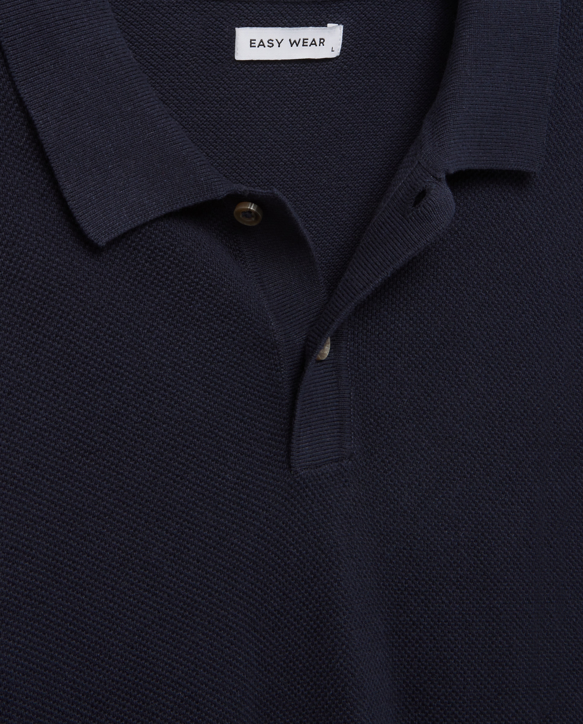 Jersey cuello polo de manga larga de hombre - Easy Wear - Azul marino Azul marino-5