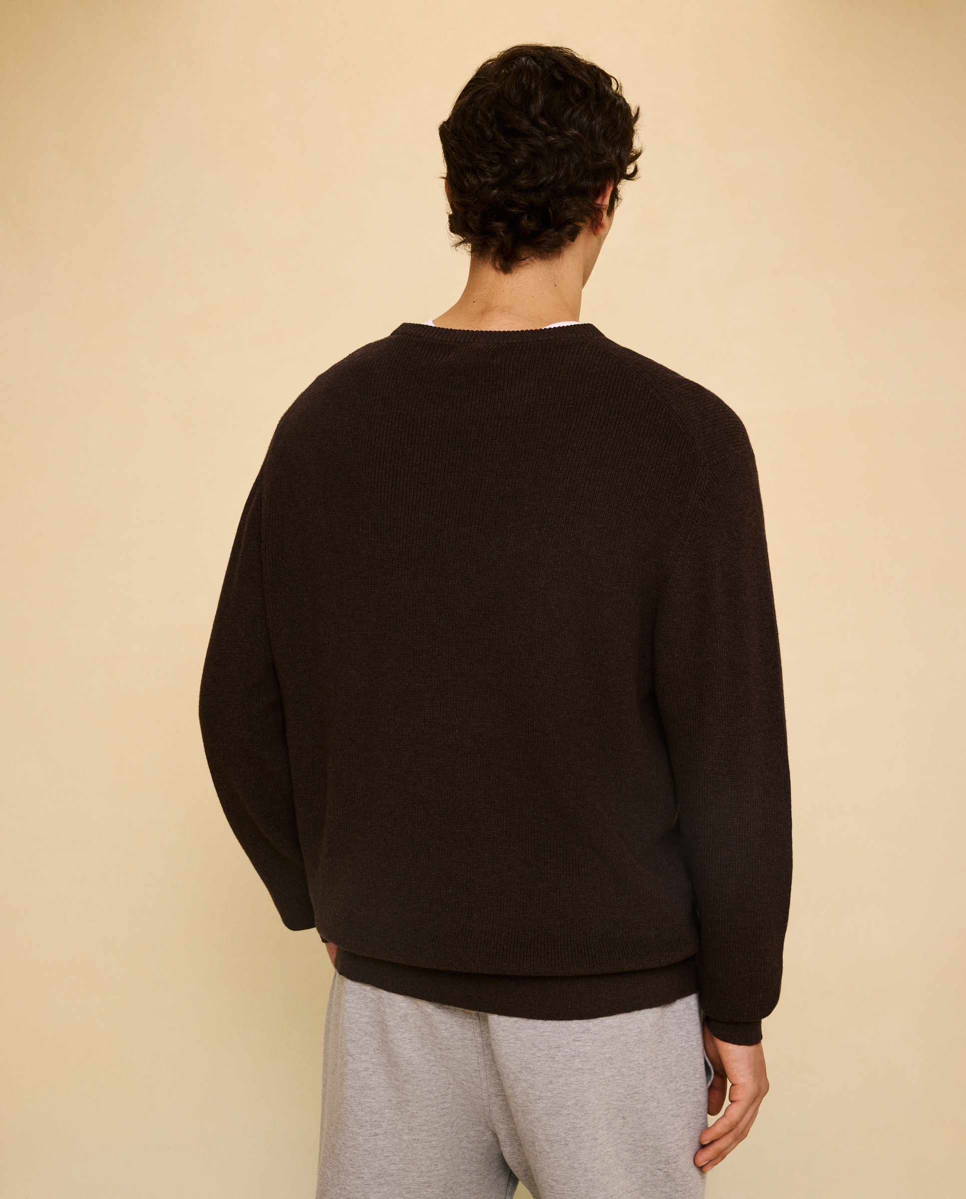 Jersey de cuello caja de hombre - Easy Wear - Chocolate Chocolate-3