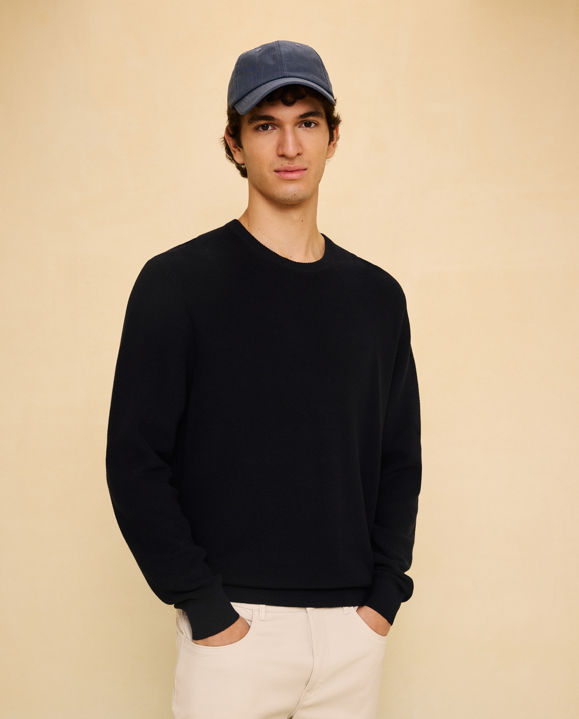 Jersey de cuello caja de hombre - Easy Wear - Azul marino Azul marino-1