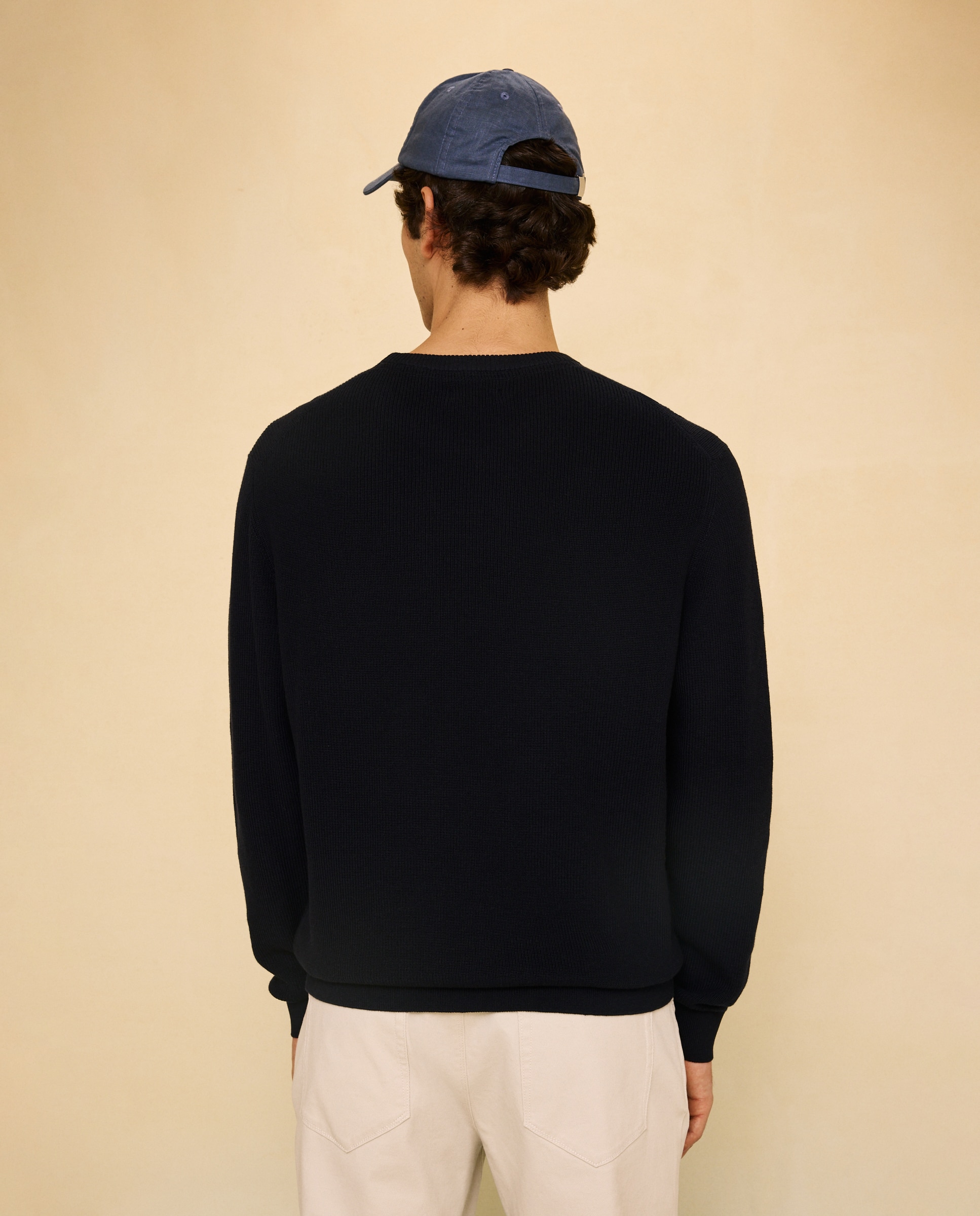Jersey de cuello caja de hombre - Easy Wear - Azul marino Azul marino-3