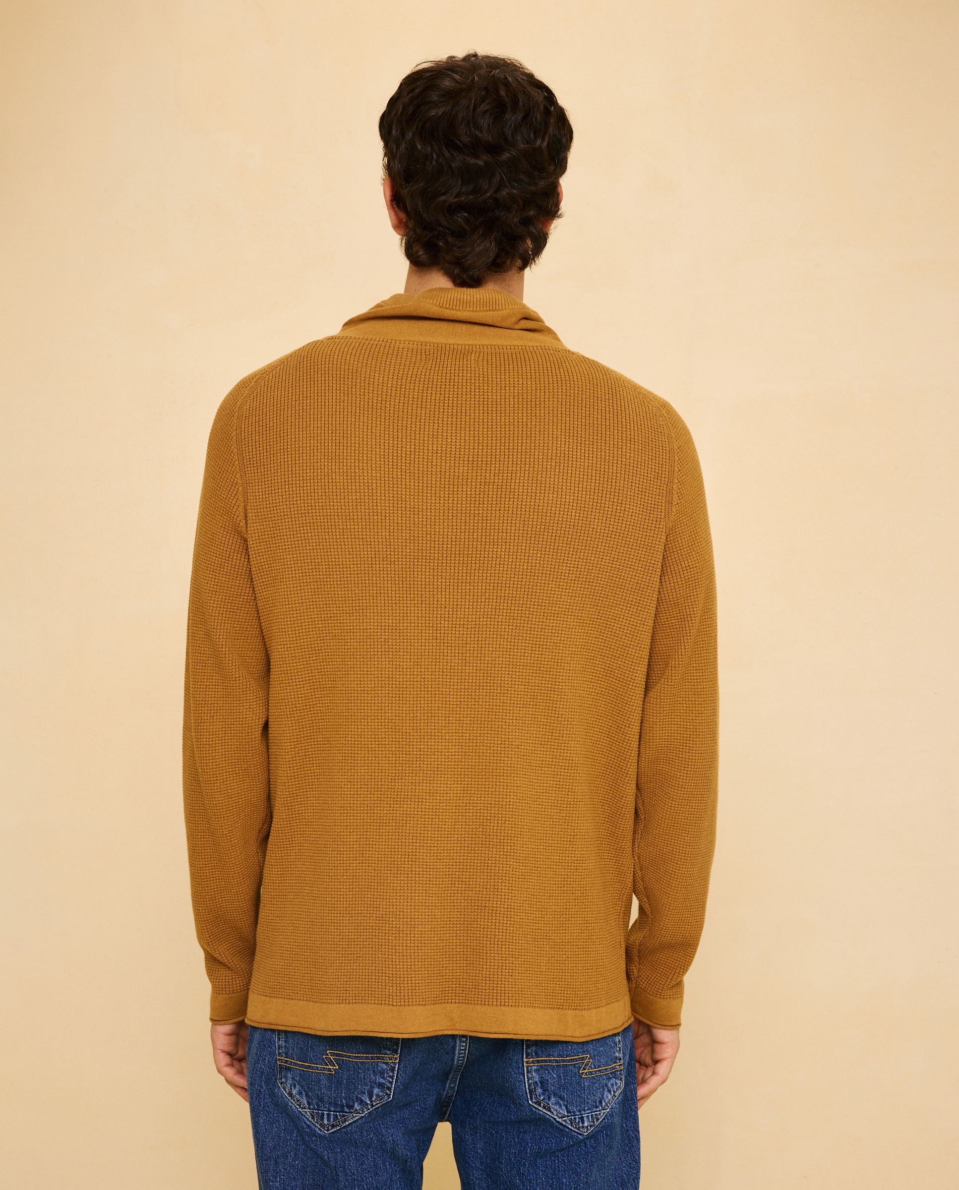Jersey cuello buzo de hombre - Easy Wear - Mostaza Mostaza-3