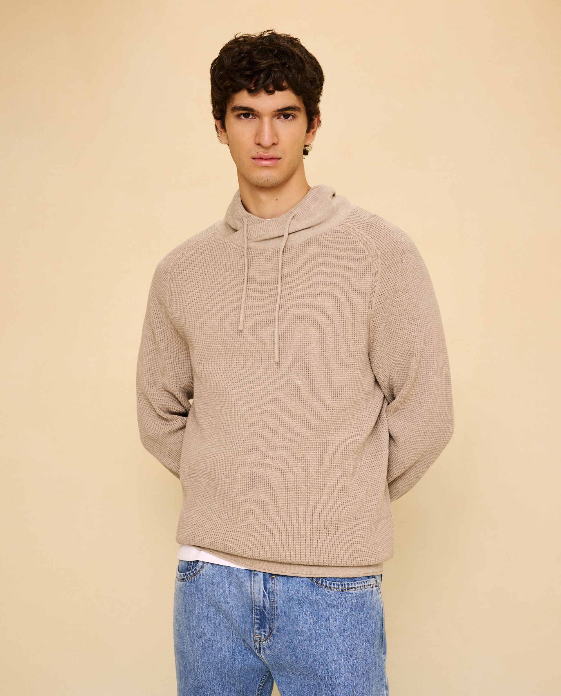 Jersey cuello buzo de hombre - Easy Wear - Tostado Tostado-1