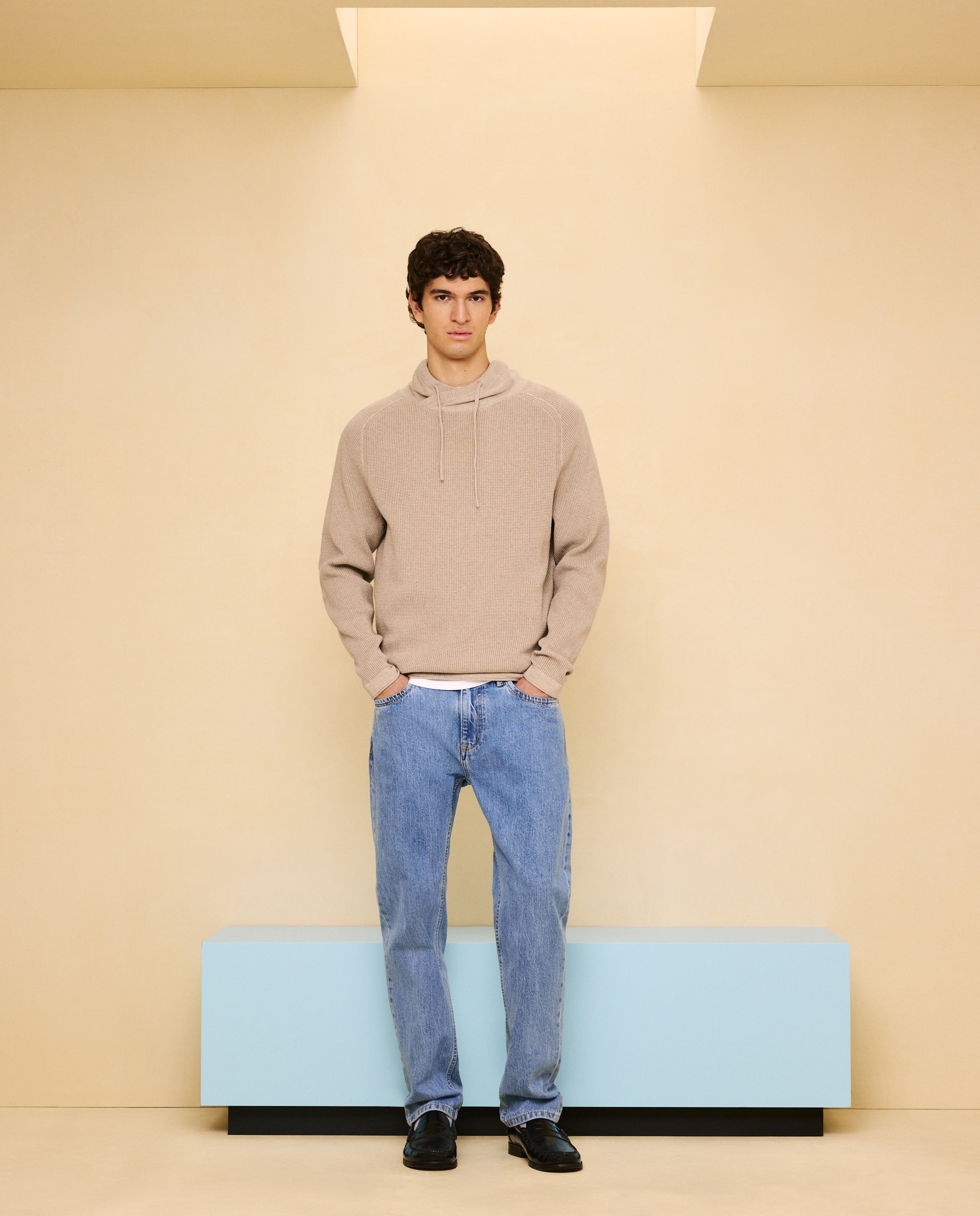 Jersey cuello buzo de hombre - Easy Wear - Tostado Tostado-2