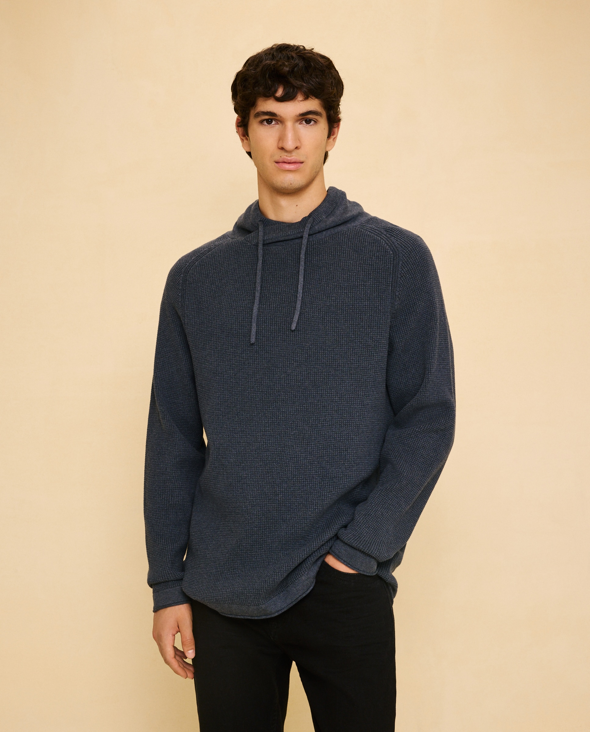 Camisola de Malha com Gola Subida 471 Índigo-1