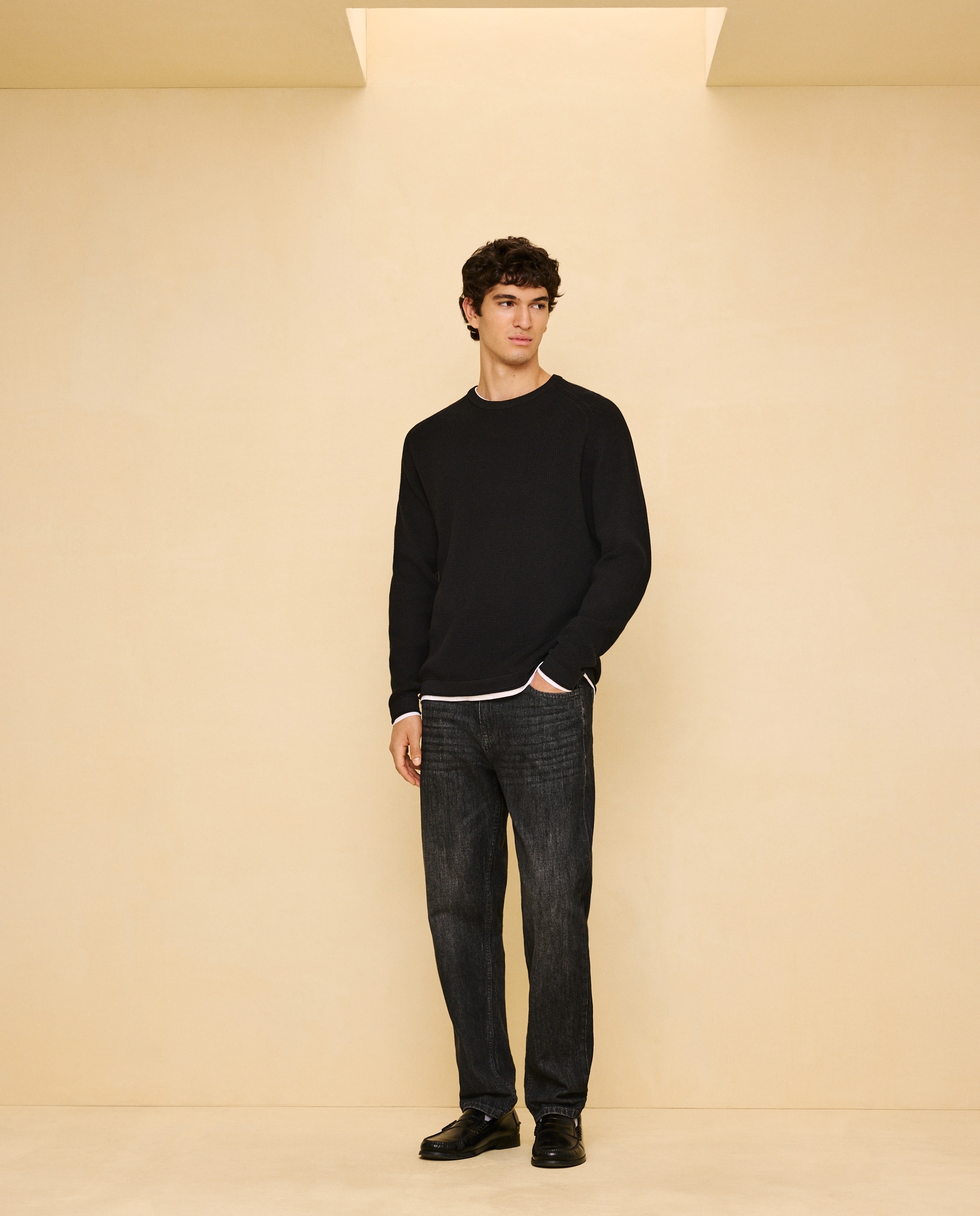 Jersey cuello redondo de hombre - Easy Wear - Negro Negro-2