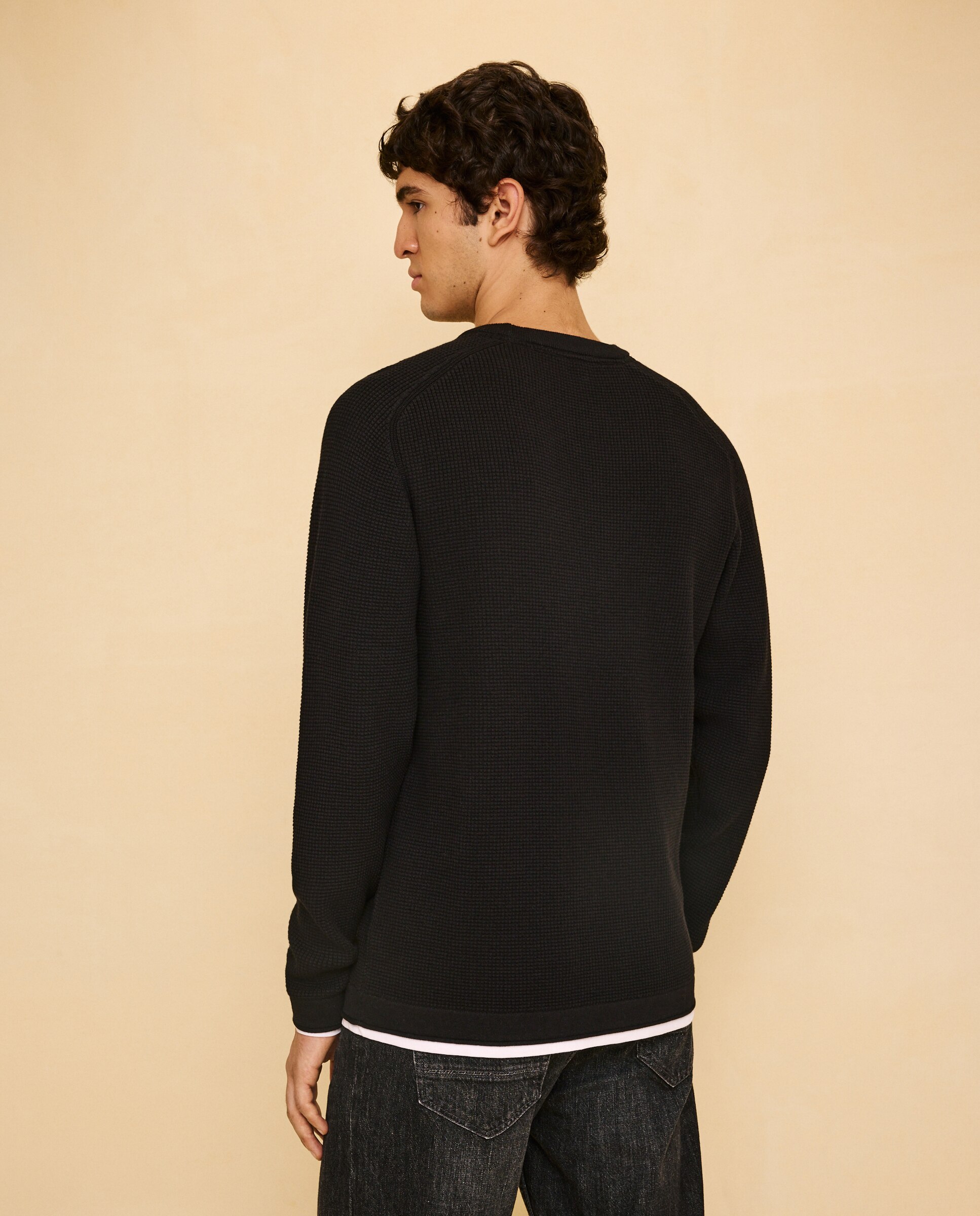 Jersey cuello redondo de hombre - Easy Wear - Negro Negro-3
