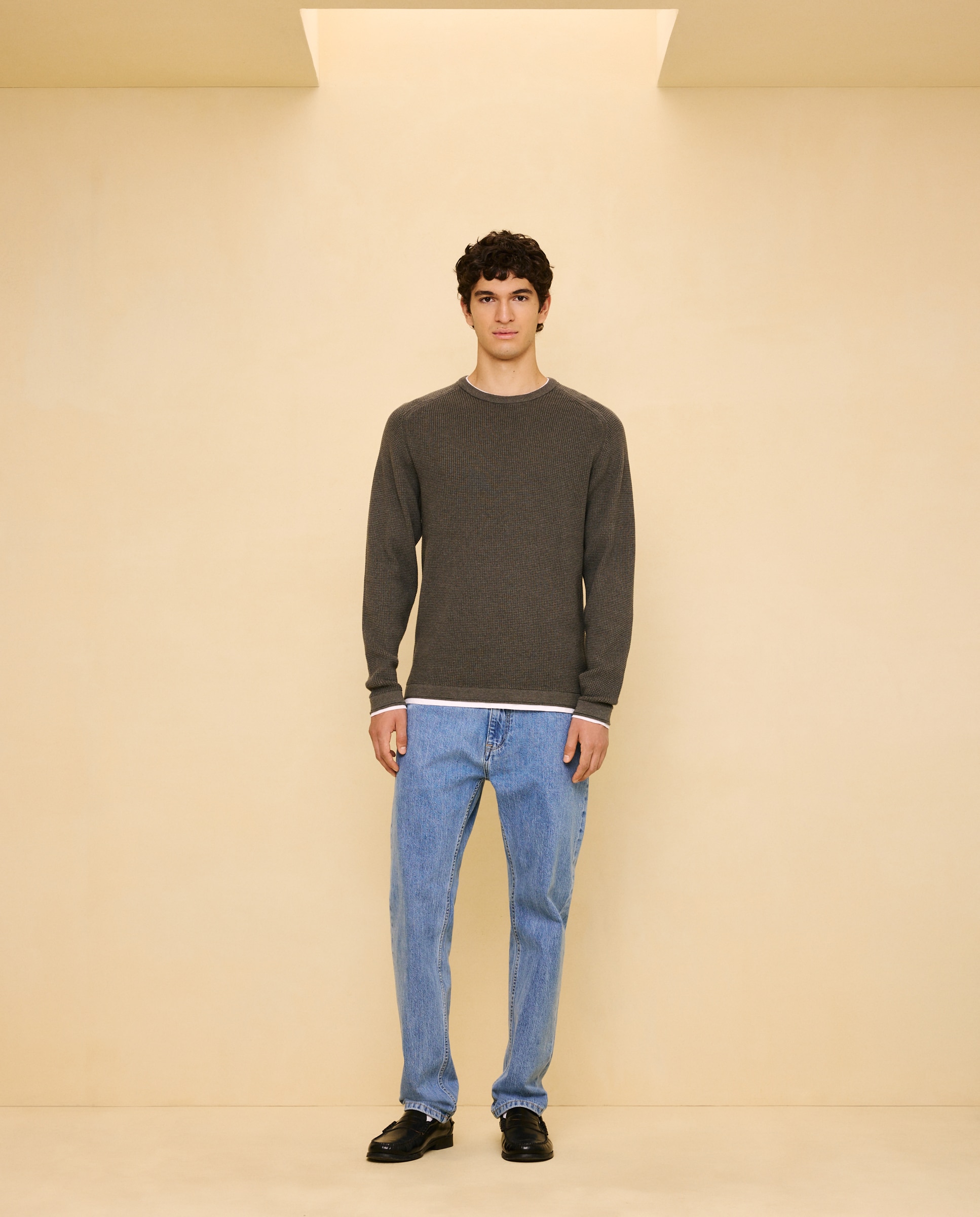 Jersey cuello redondo de hombre - Easy Wear - 520 Kaki 520 Kaki-1