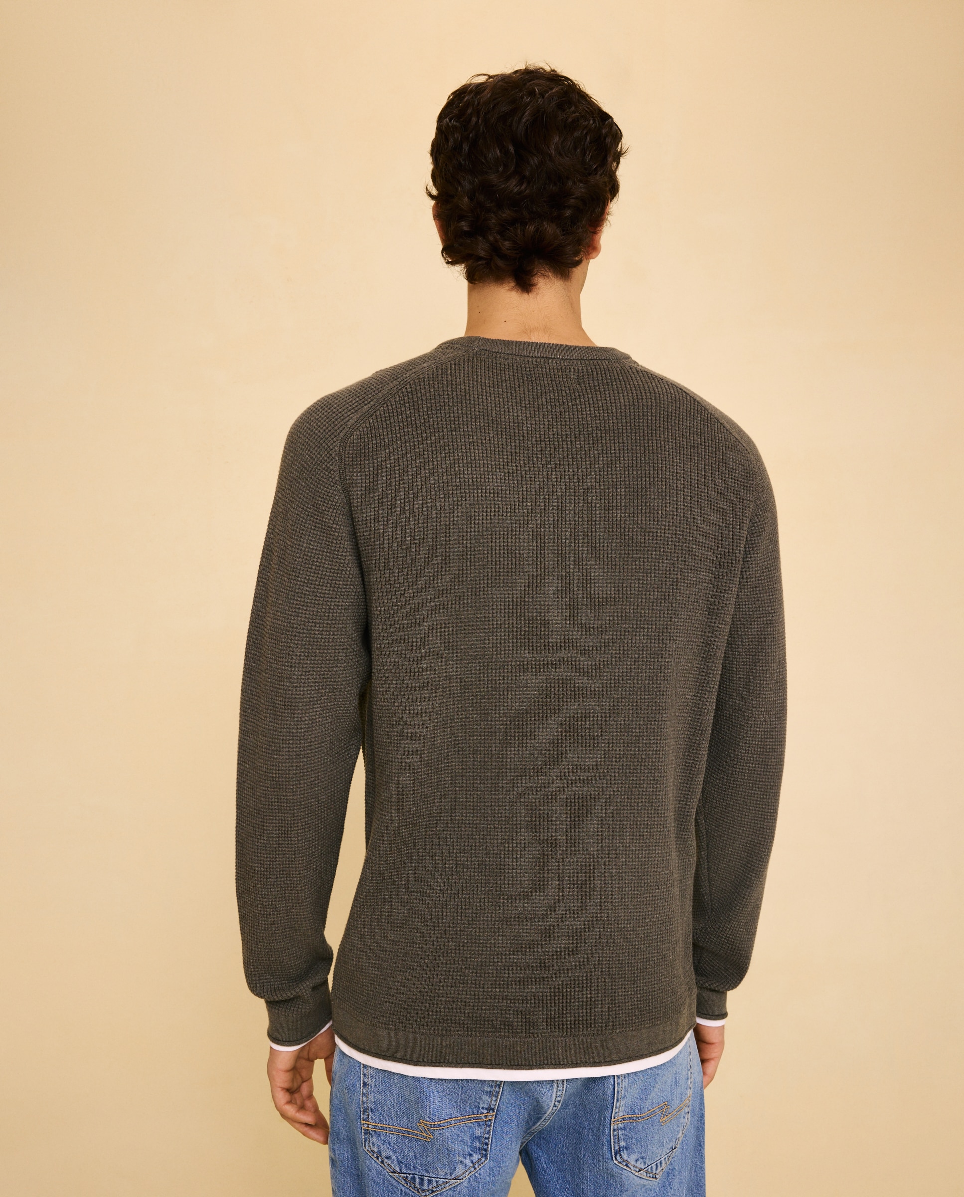 Jersey cuello redondo de hombre - Easy Wear - 520 Kaki 520 Kaki-3