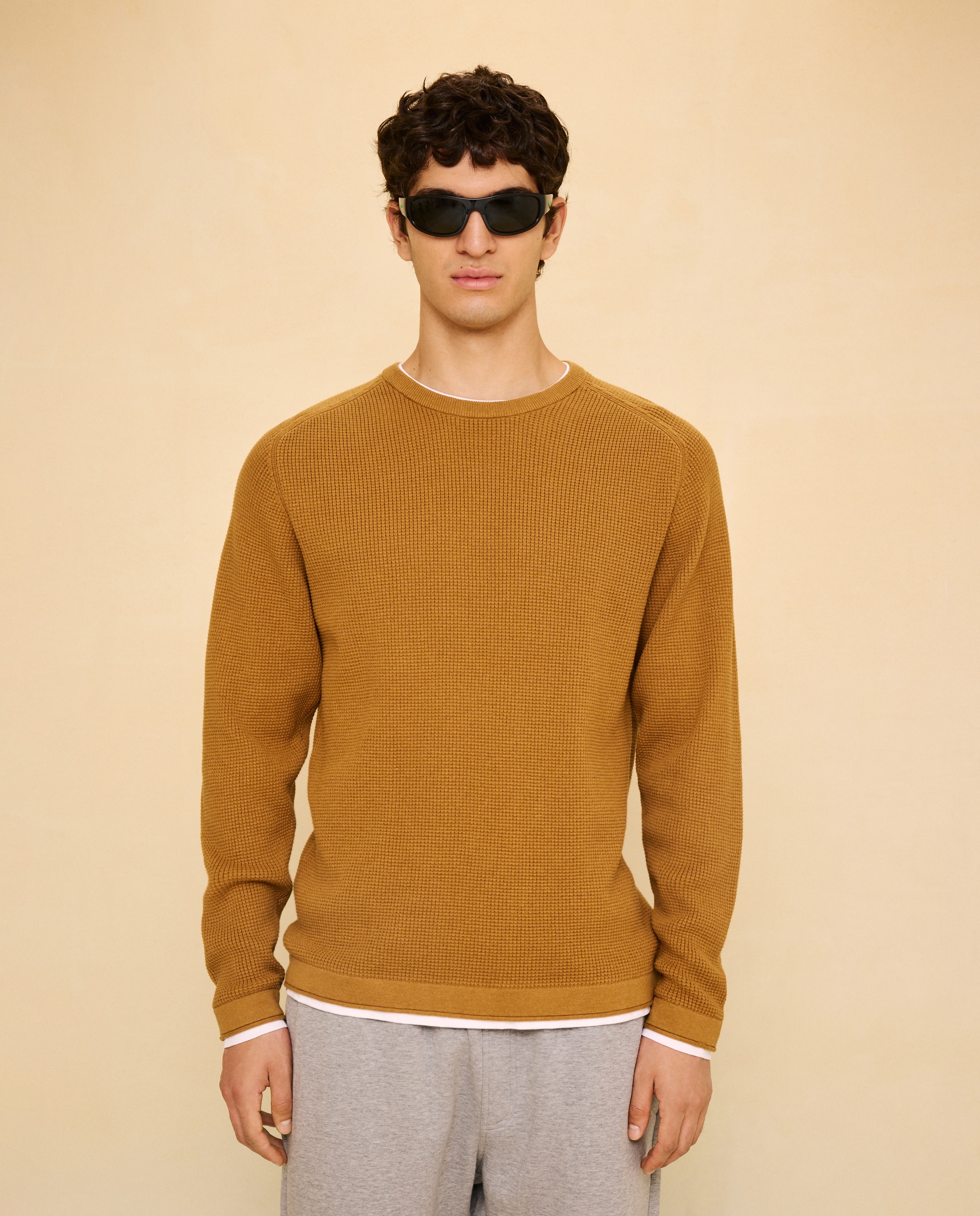 Jersey cuello redondo de hombre - Easy Wear - Mostaza Mostaza-2