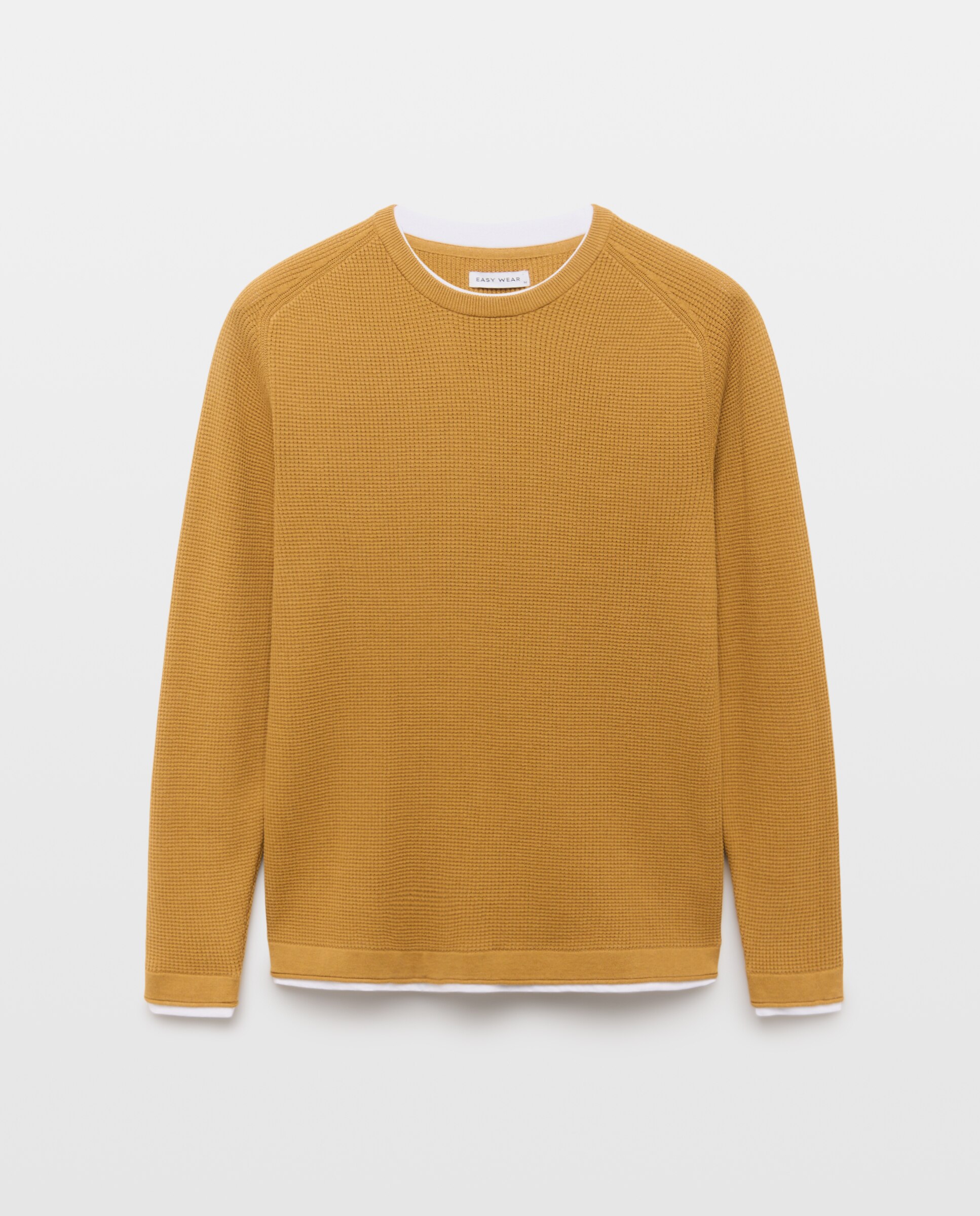 Jersey cuello redondo de hombre - Easy Wear - Mostaza Mostaza-4
