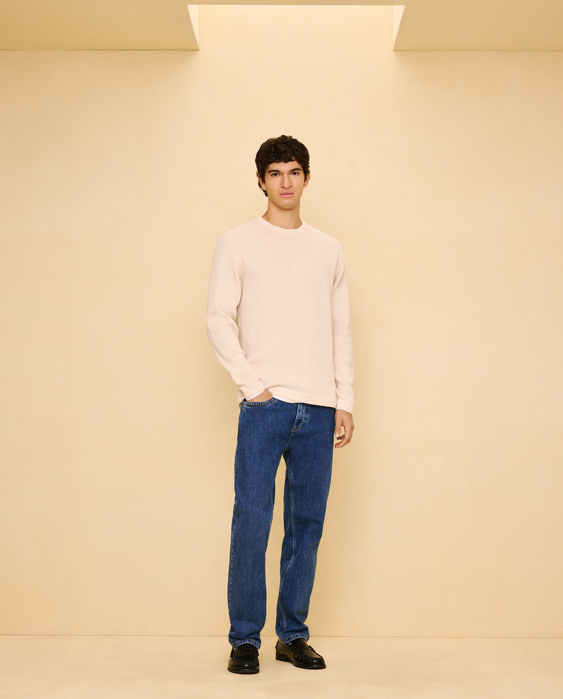 Jersey cuello redondo de hombre - Easy Wear - 120 Crudo 120 Crudo-2
