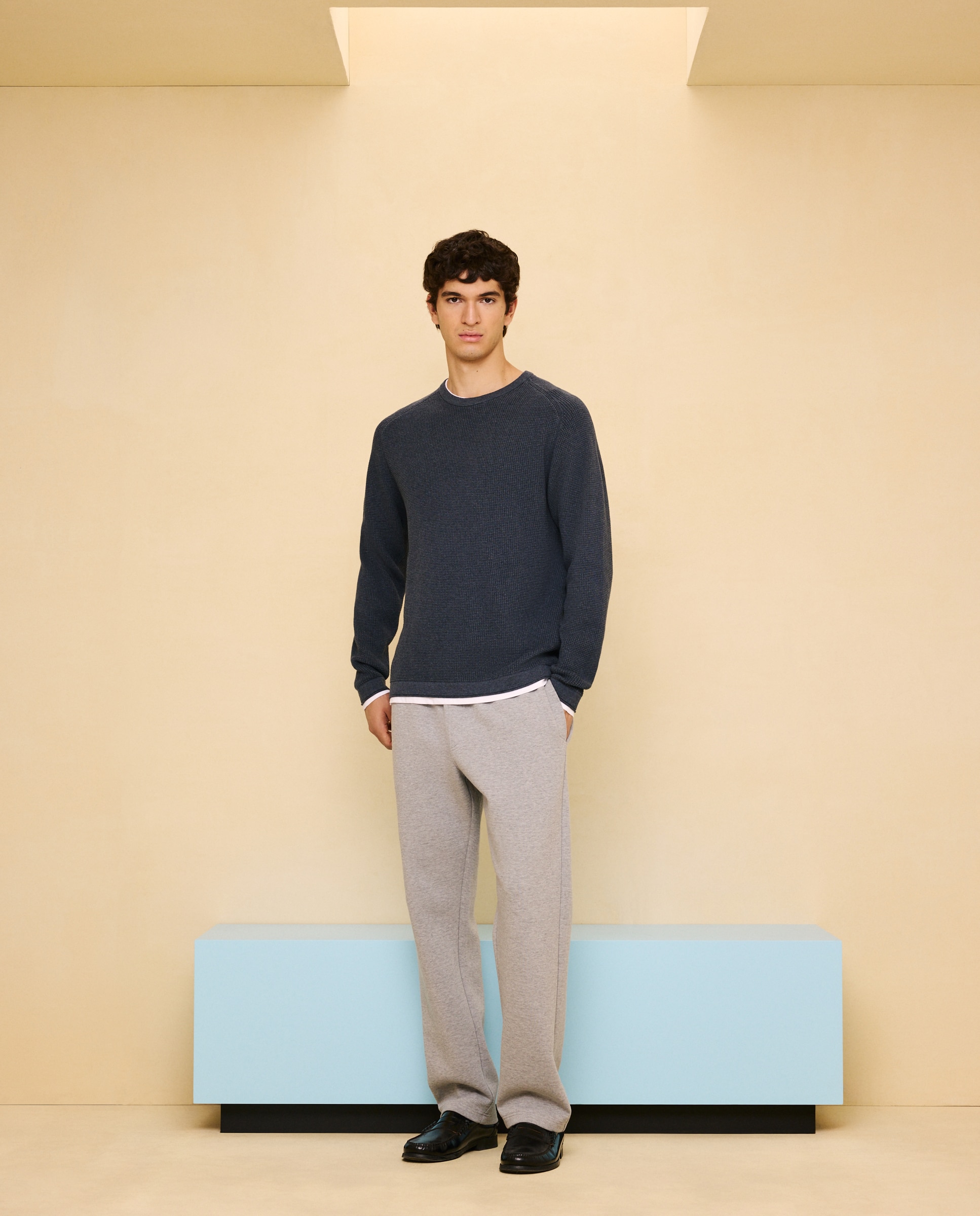 Camisola de Malha com Decote Redondo 471 Índigo-2
