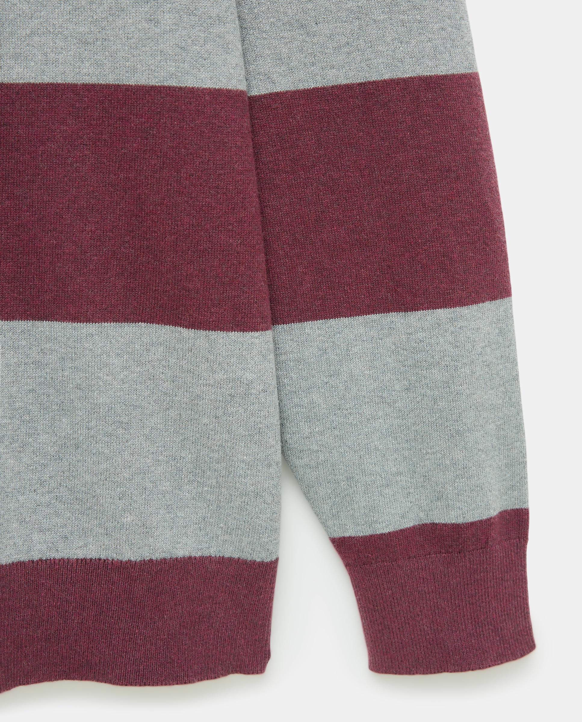 Camisola de Malha às Riscas com Gola Redonda 291 Beringela-5