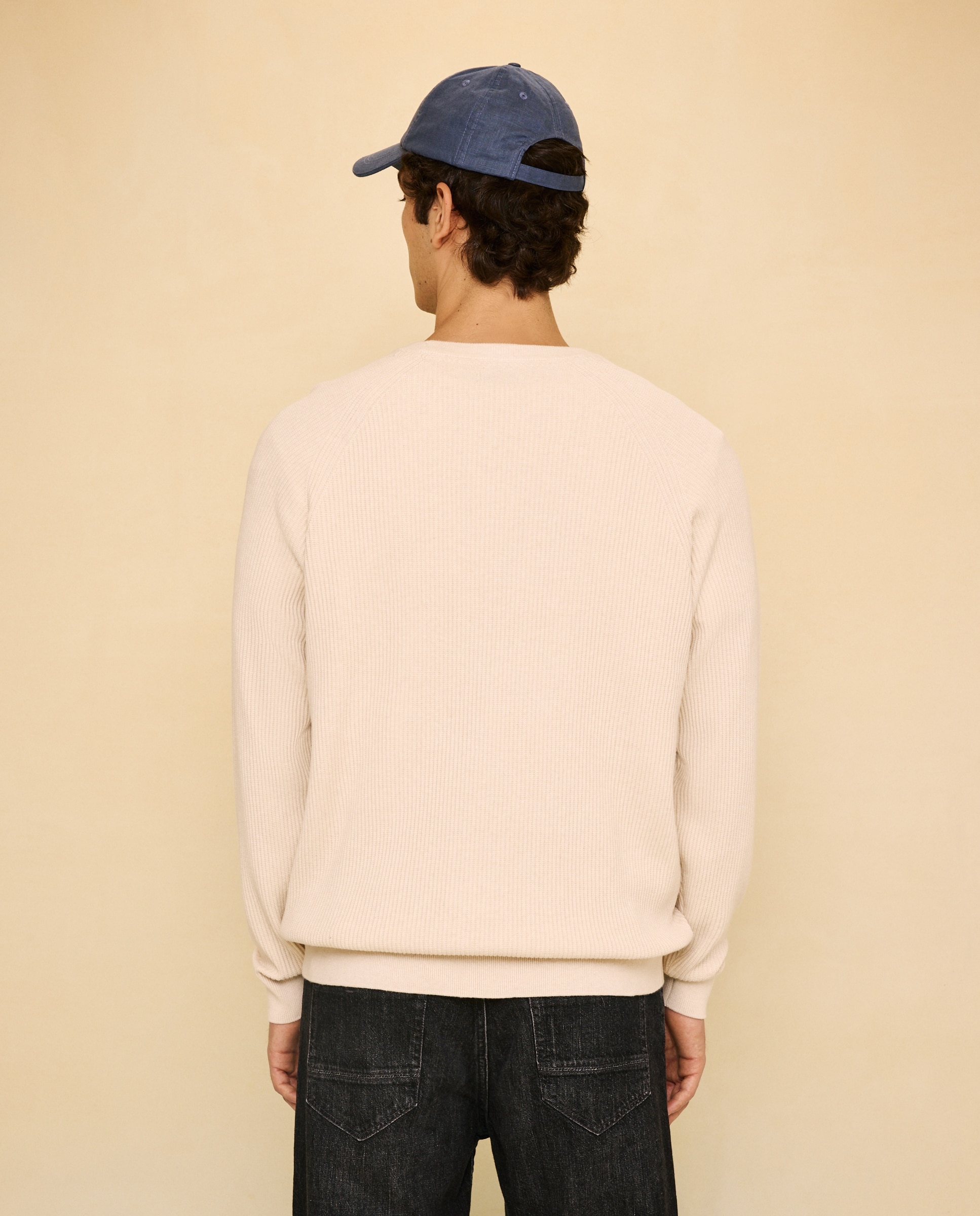 Jersey de canalé de cuello caja de hombre - Easy Wear - 120 Crudo 120 Crudo-3